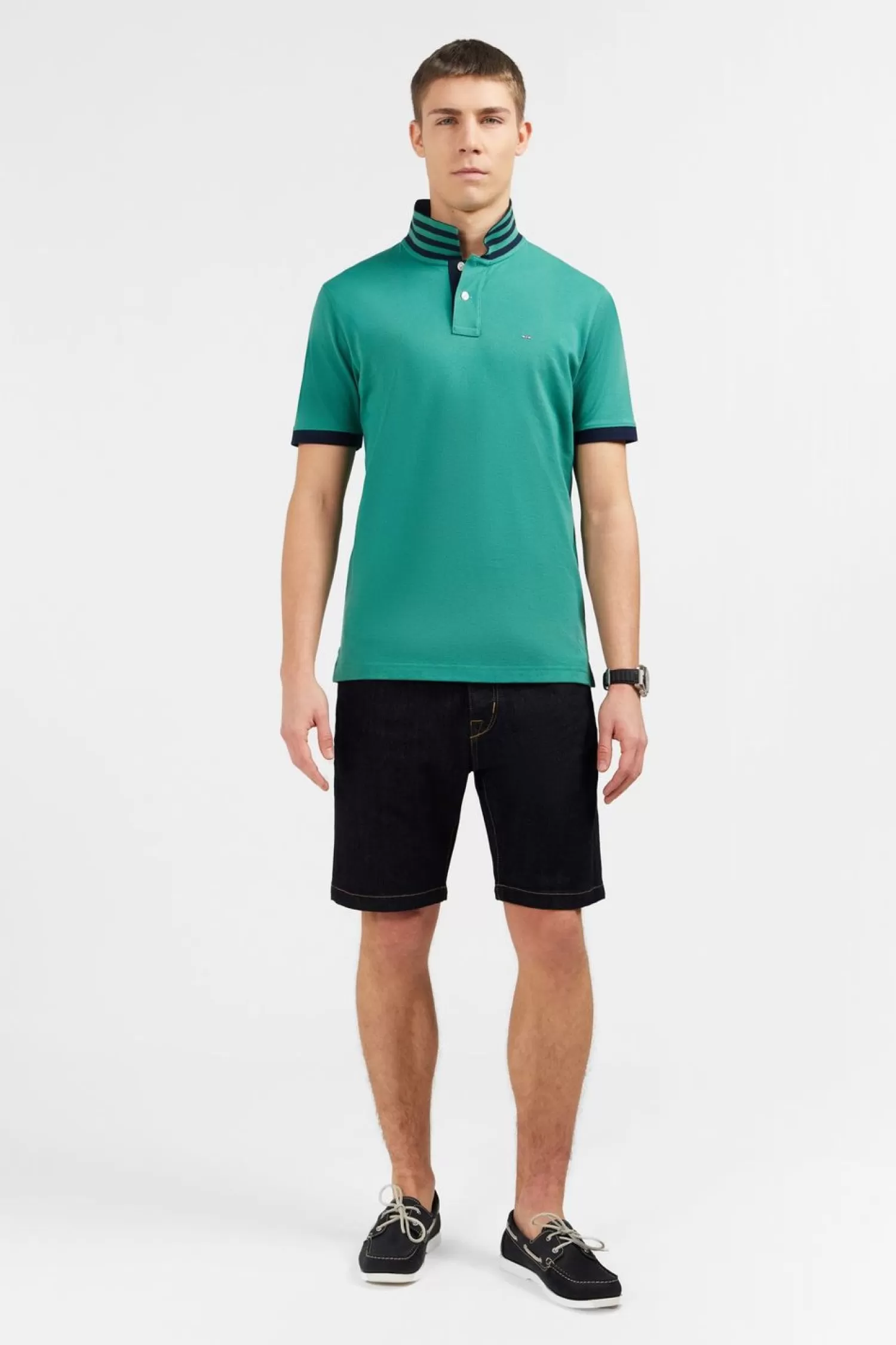 Eden Park Polo Vert Manches Courtes-Homme Polos