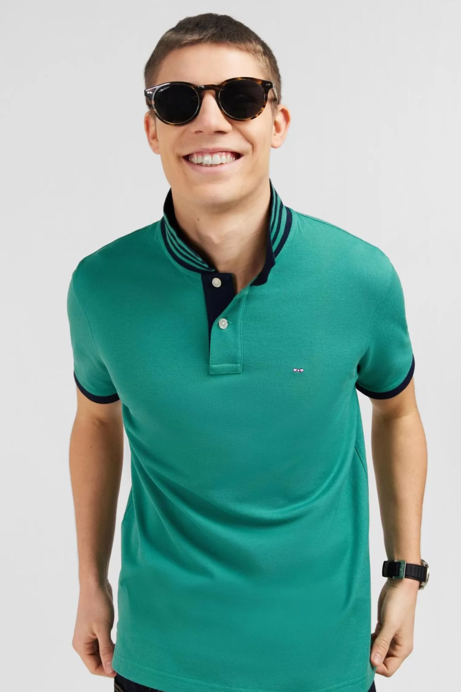 Eden Park Polo Vert Manches Courtes-Homme Polos