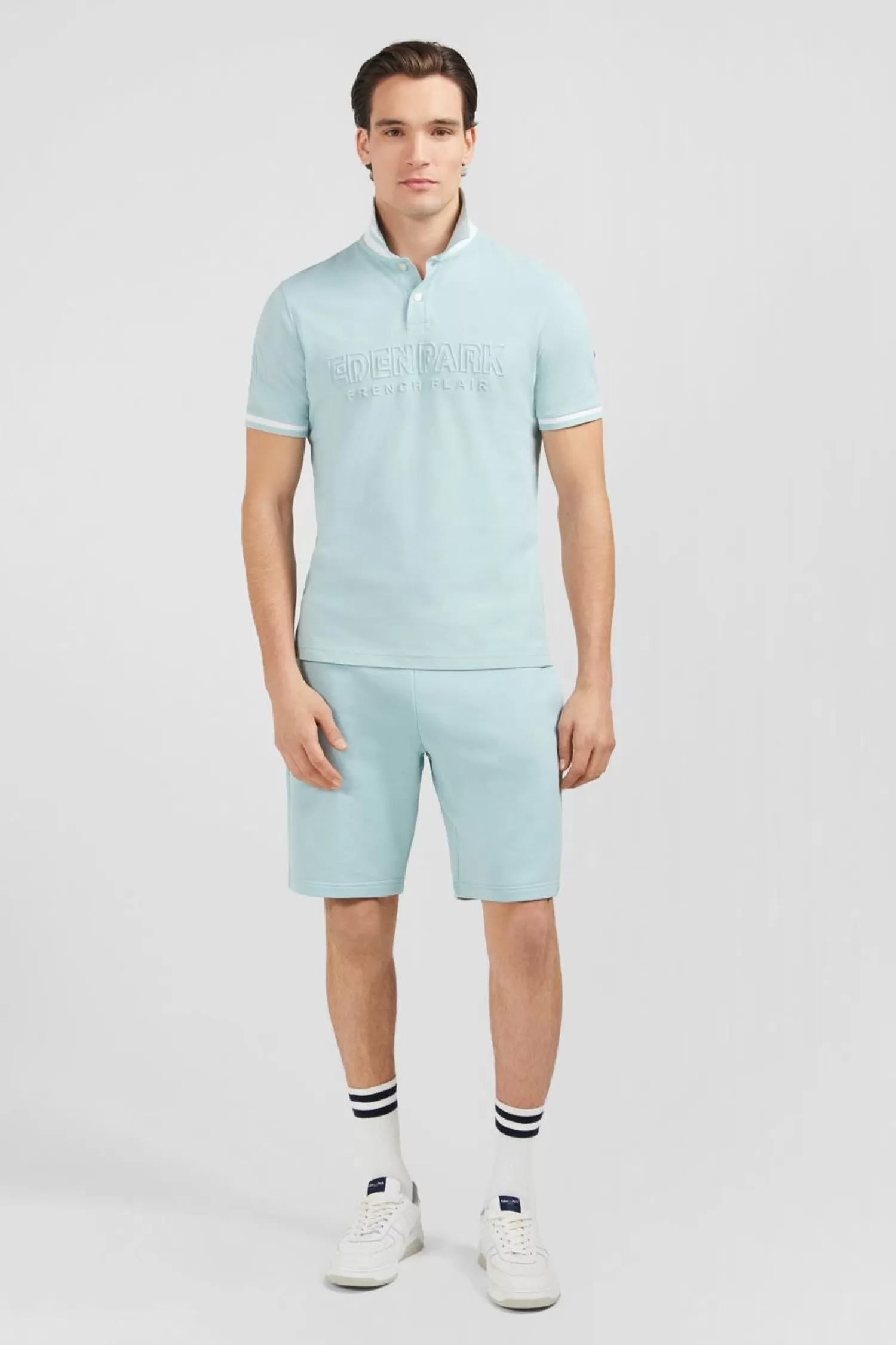 Eden Park Polo Vert Manches Courtes Uni-Homme Polos