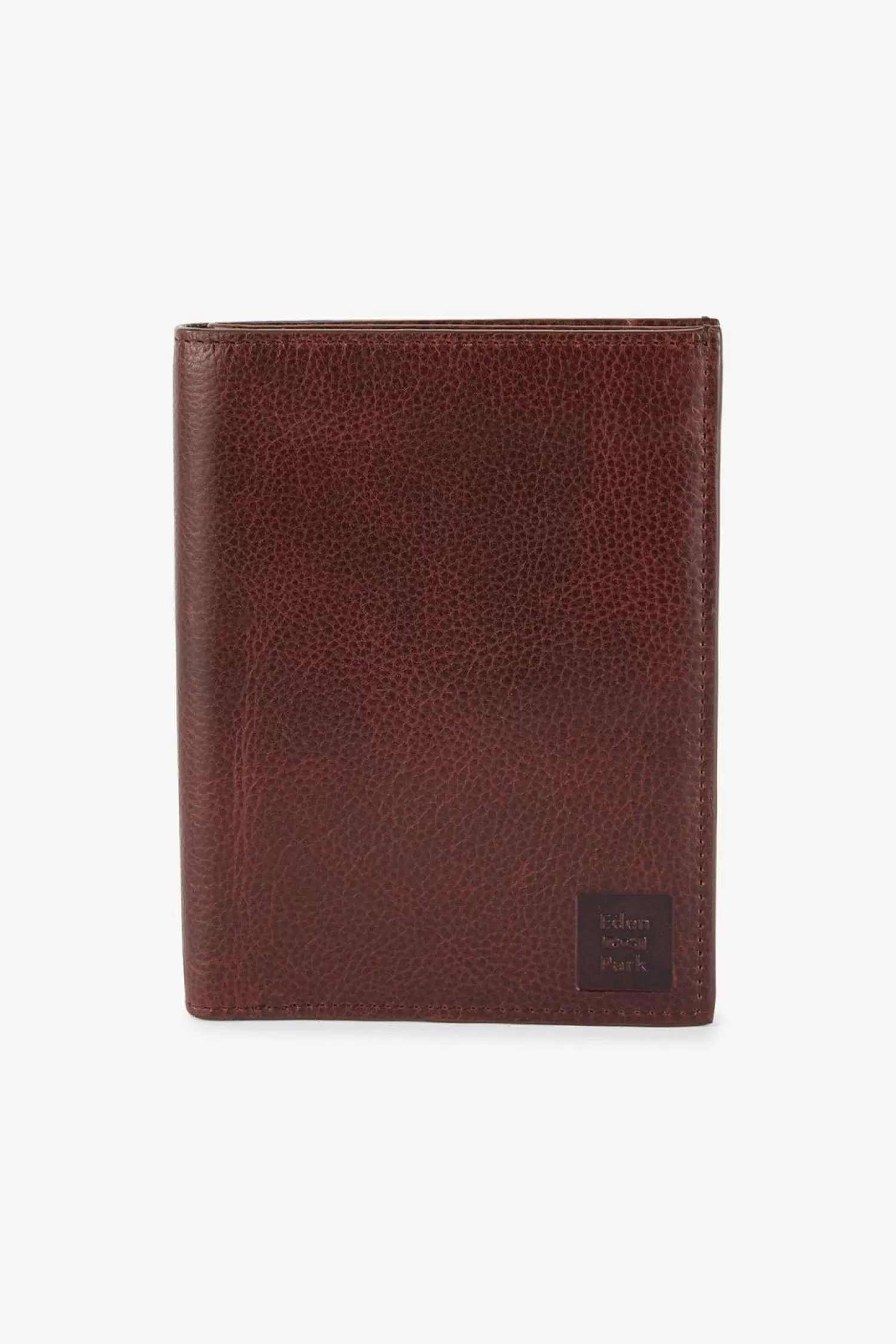 Eden Park Porte Feuille Passeport En Cuir Marron Fonce-Homme Portefeuilles