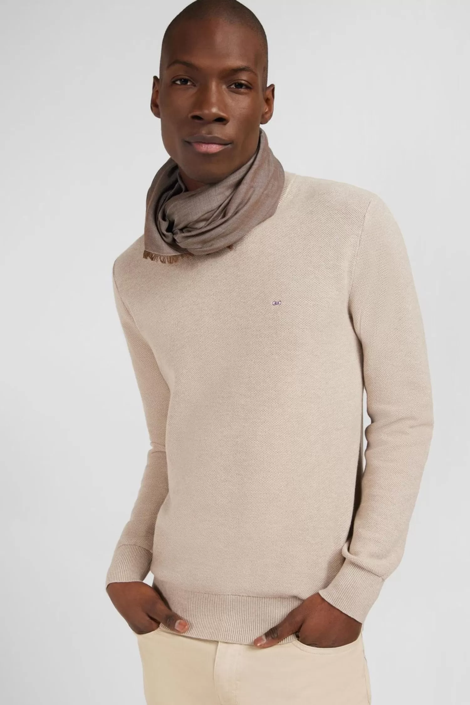 Eden Park Pull Beige En Maille Fantaisie-Homme Pulls