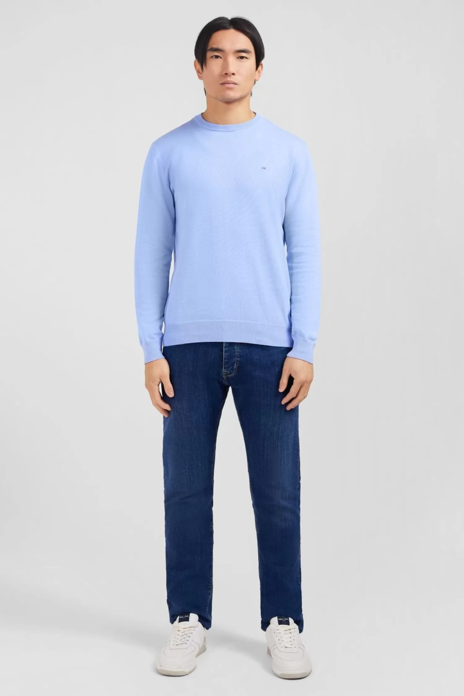 Eden Park Pull Bleu A Col Rond En Coton-Homme Pulls