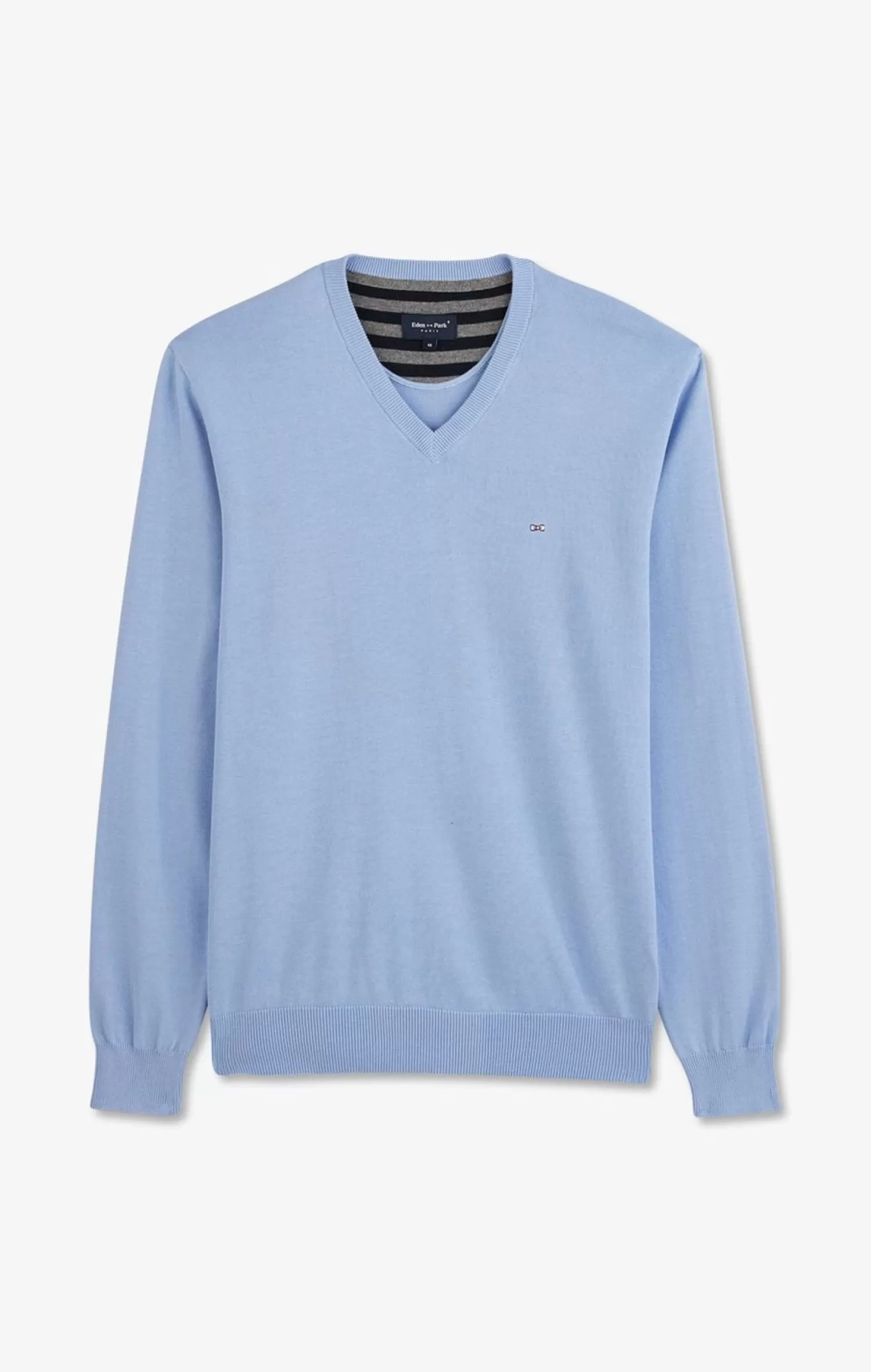 Eden Park Pull Bleu A Col V En Coton-Homme Pulls