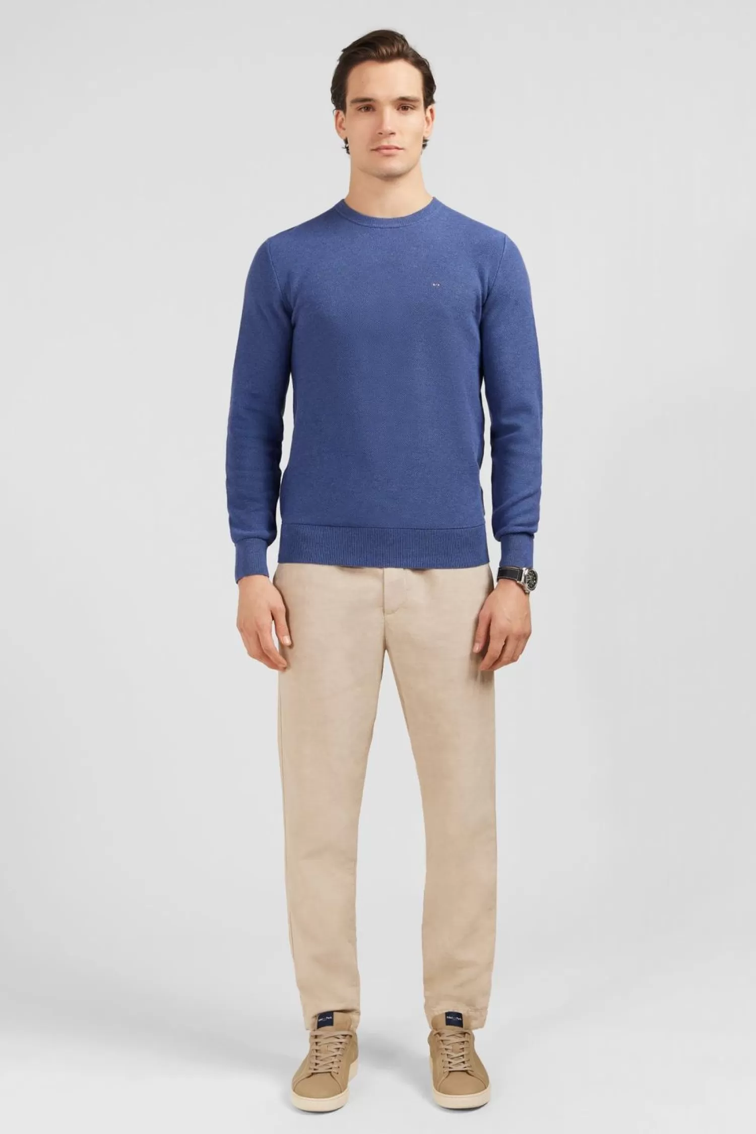 Eden Park Pull Bleu Marine En Maille Fantaisie-Homme Pulls