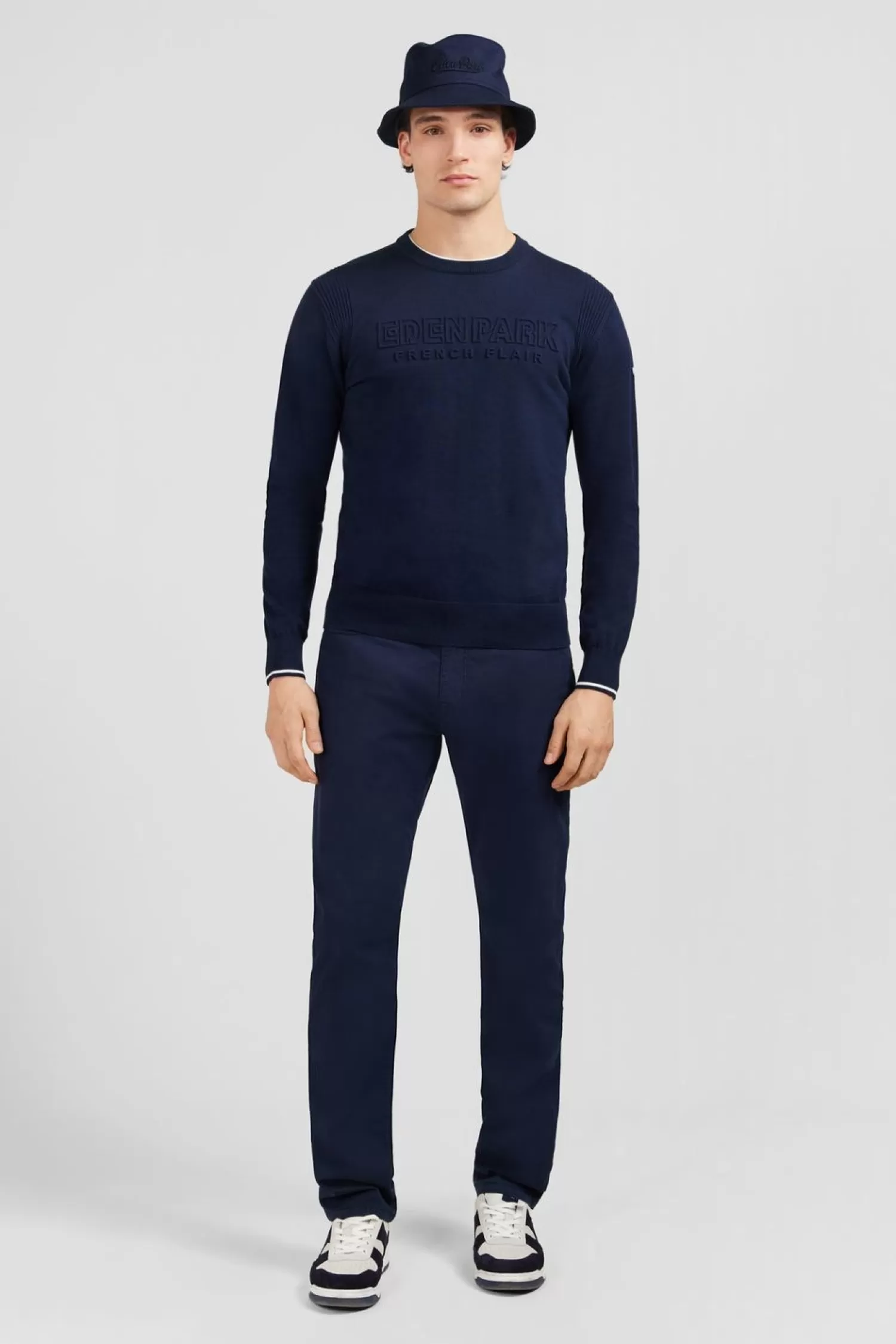 Eden Park Pull Bleu Marine Uni-Homme Pulls