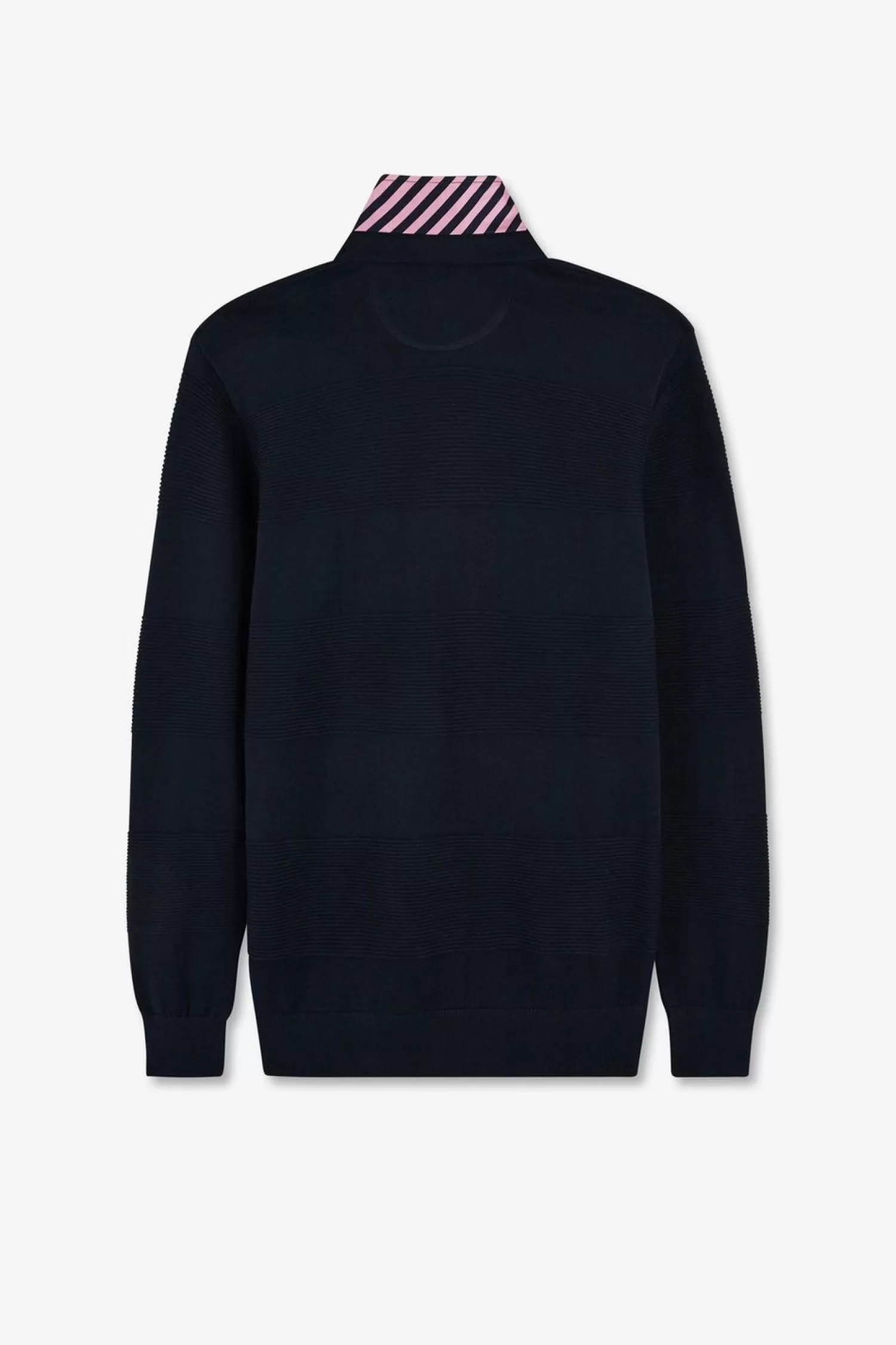 Eden Park Pull Col Maillot Marine A Jeux De Maille En Coton-Homme Maillots De Rugby