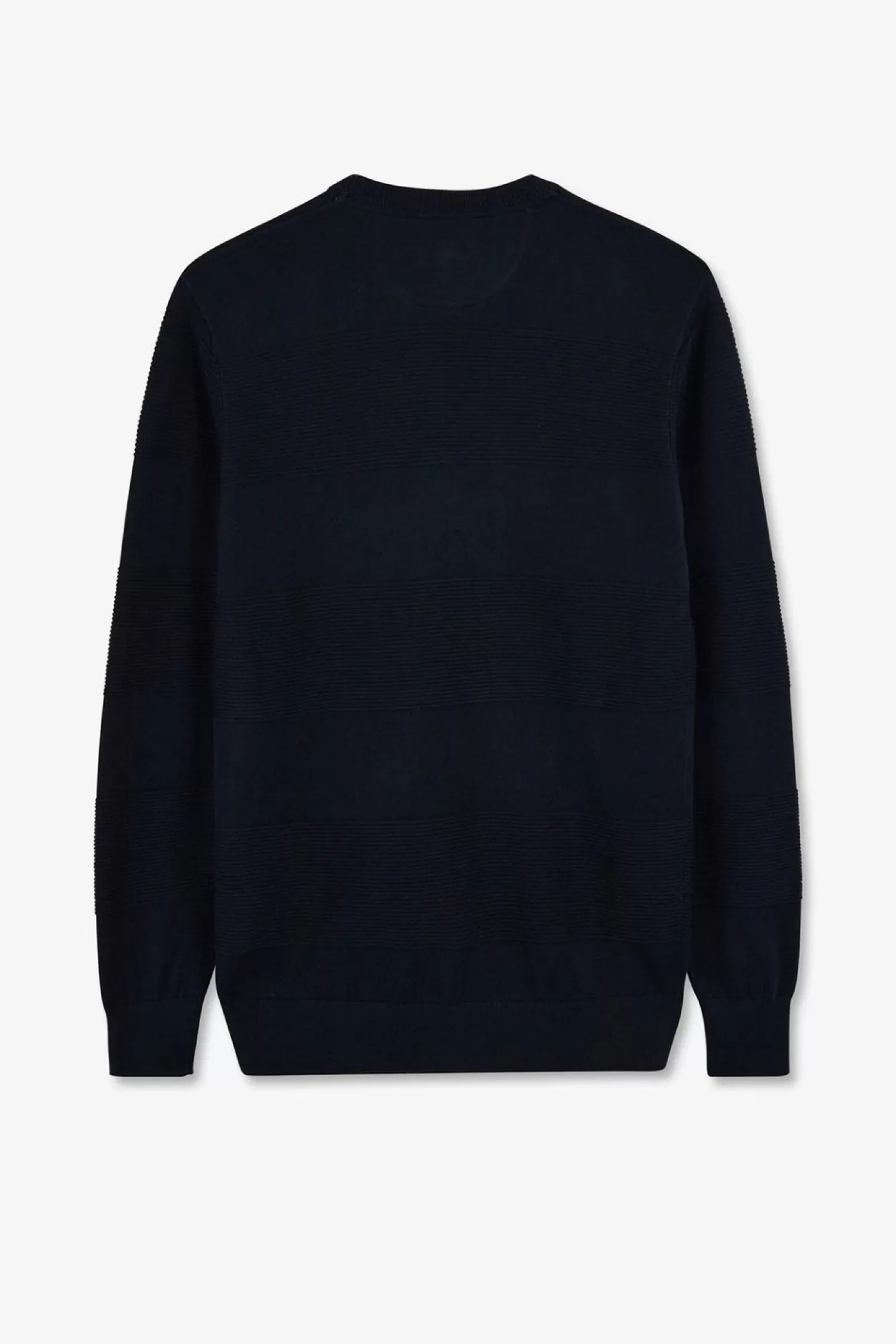 Eden Park Pull Col Rond Marine A Jeux De Maille En Coton-Homme Pulls