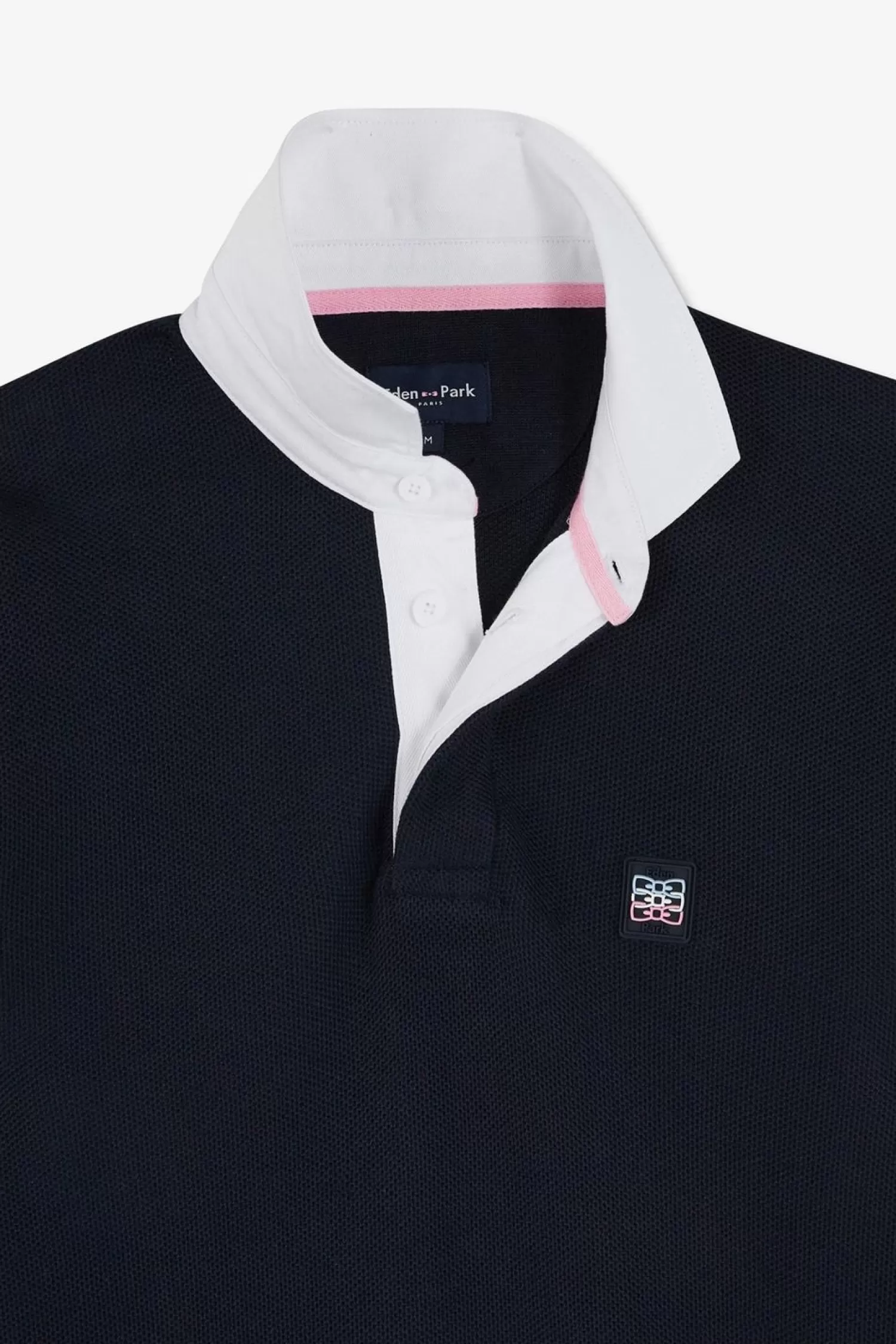 Eden Park Pull Colorblock Marine A Col Maillot En Coton-Homme Maillots De Rugby