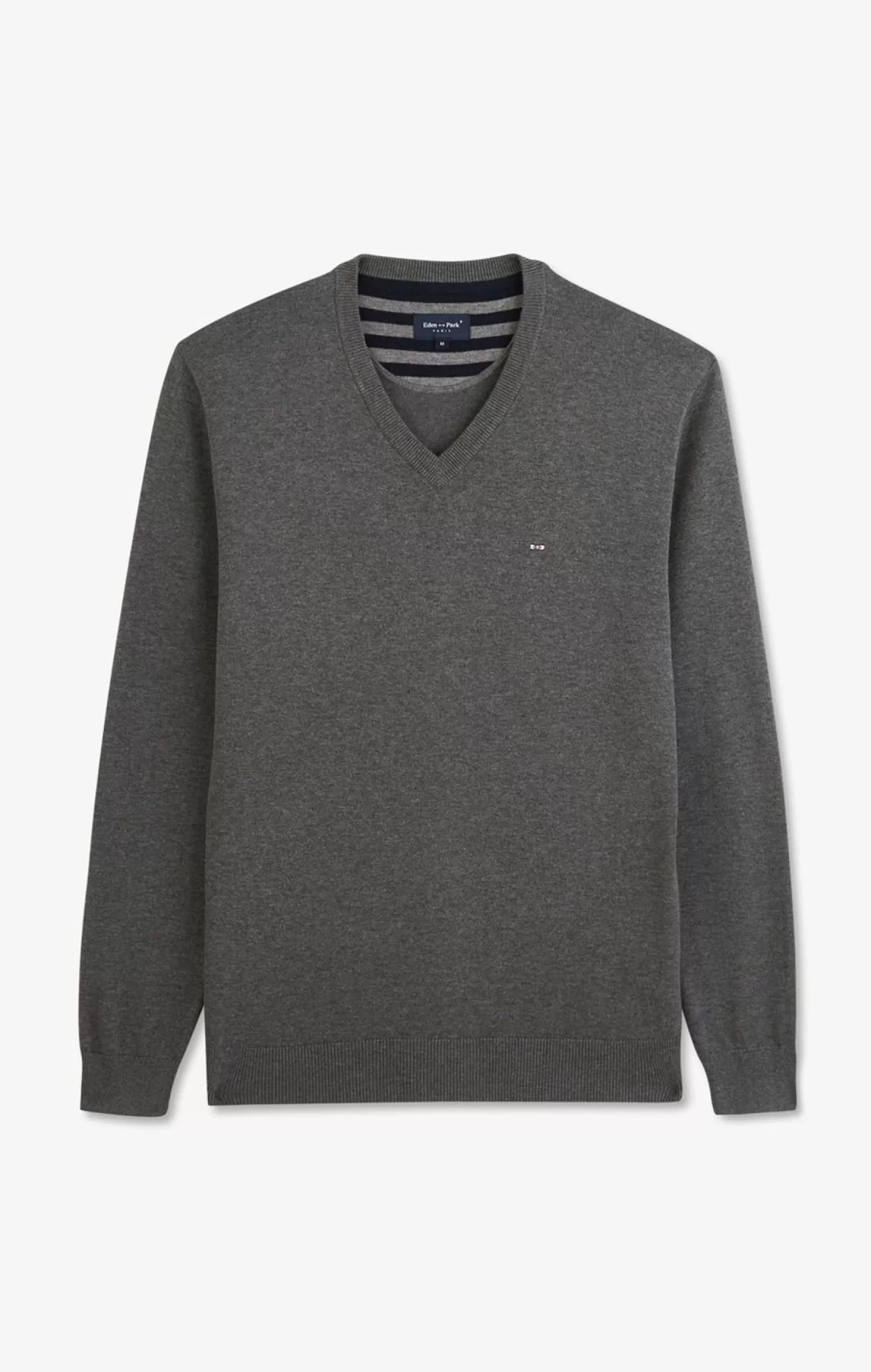 Eden Park Pull Gris A Col V En Coton-Homme Pulls