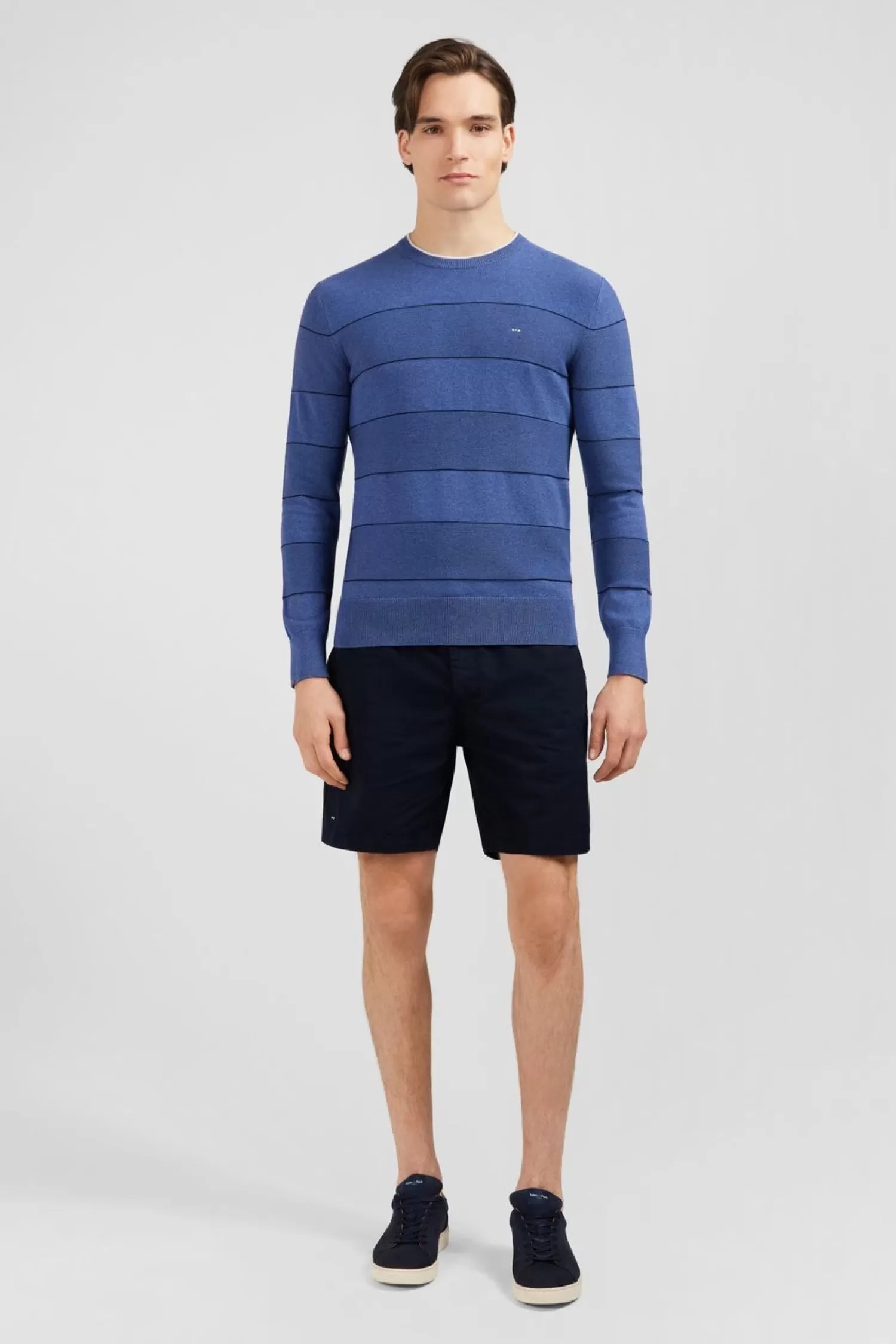 Eden Park Pull Jeu De Maille Raye Bleu-Homme Pulls