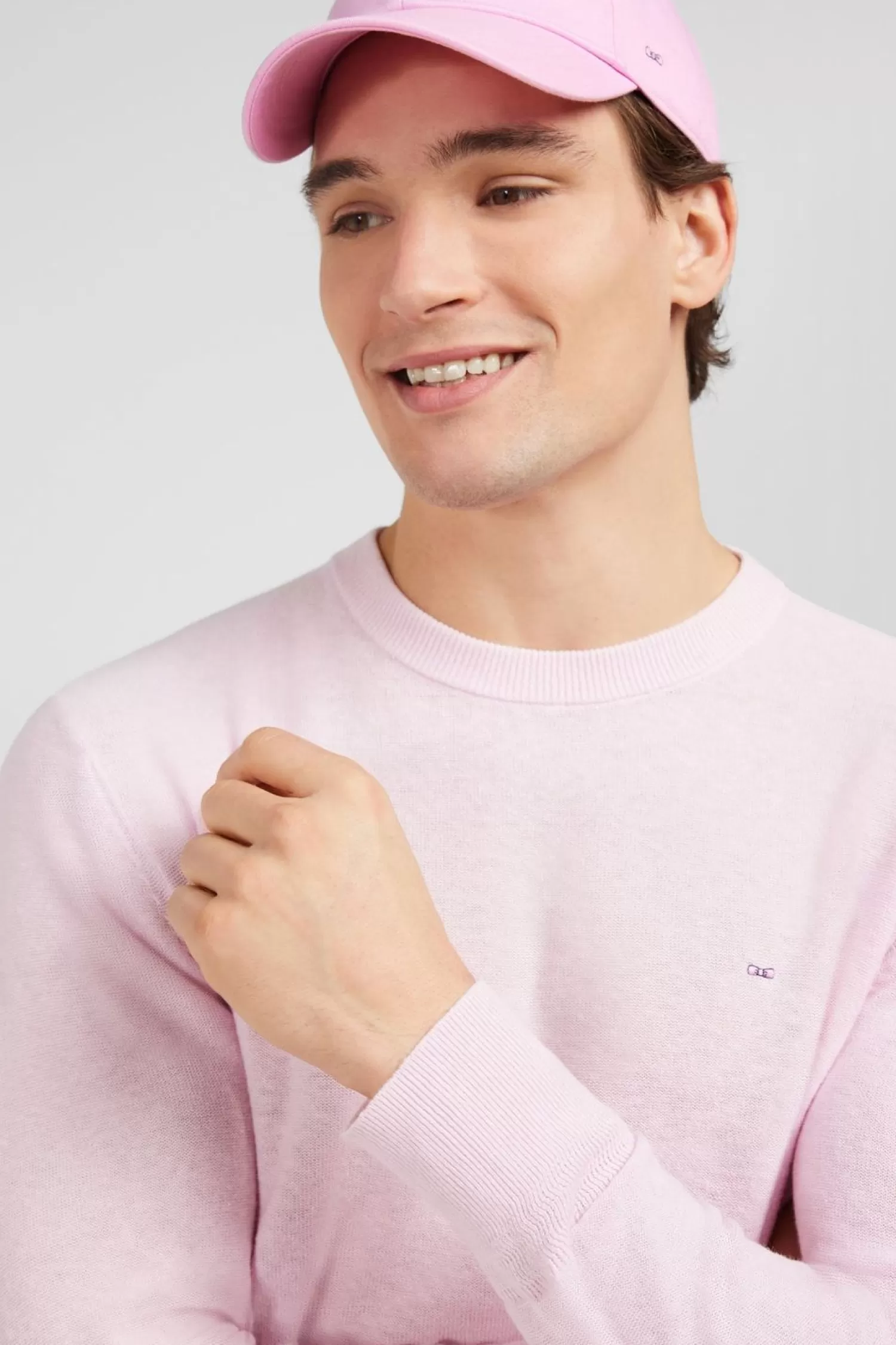 Eden Park Pull Rose En Lin Melange-Homme Pulls