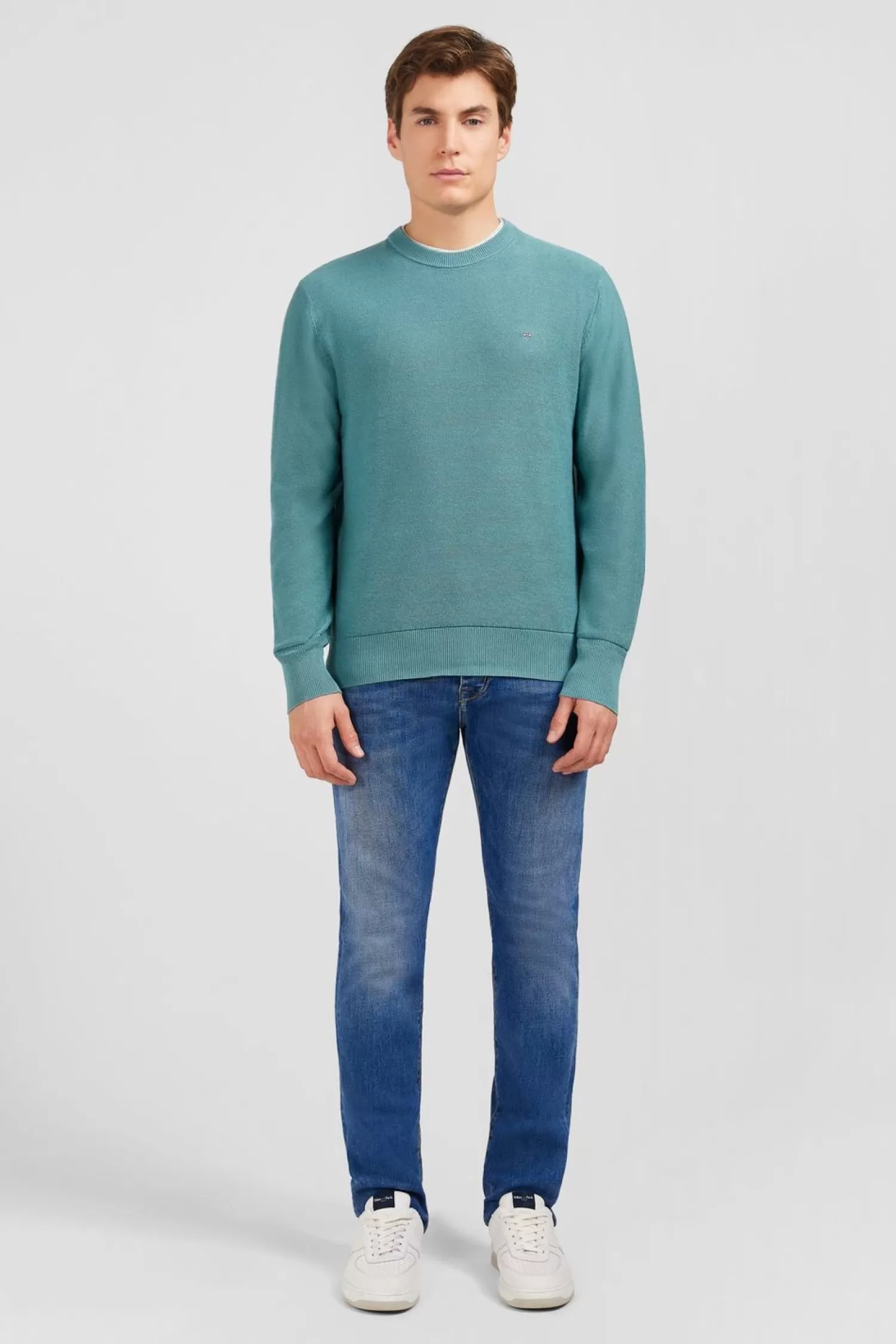 Eden Park Pull Vert En Lin Melange-Homme Pulls