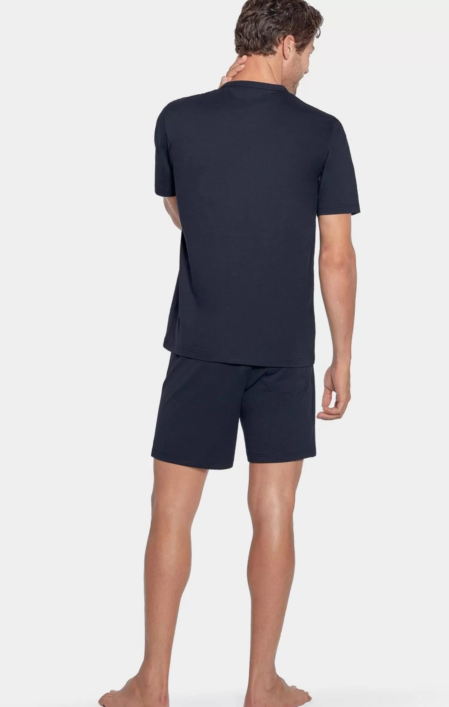 Eden Park Pyjama Court Marine Logo -Homme Pyjamas