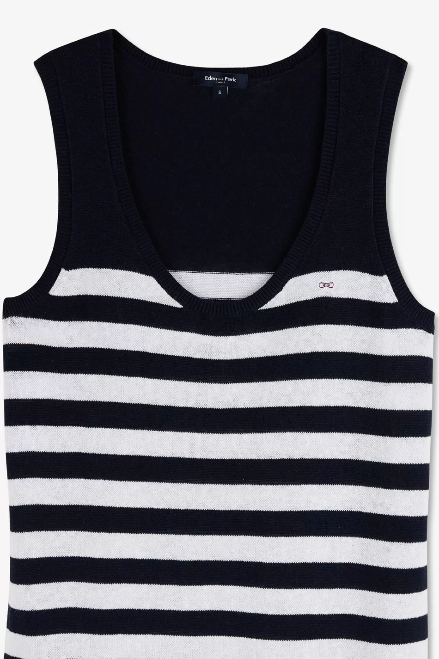 Eden Park Robe Debardeur Mariniere Marine Et Blanche En Lin Et Coton-Femme Robes