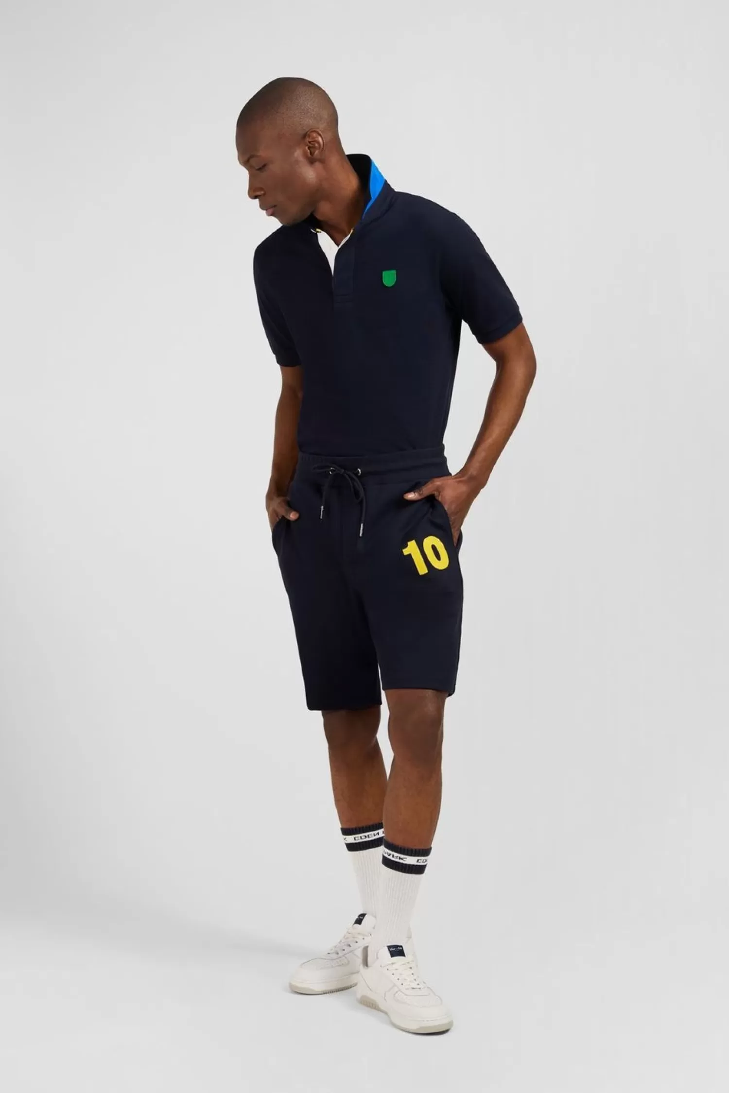 Eden Park Short Bleu Marine A Details Colores-Homme Shorts Et Bermudas