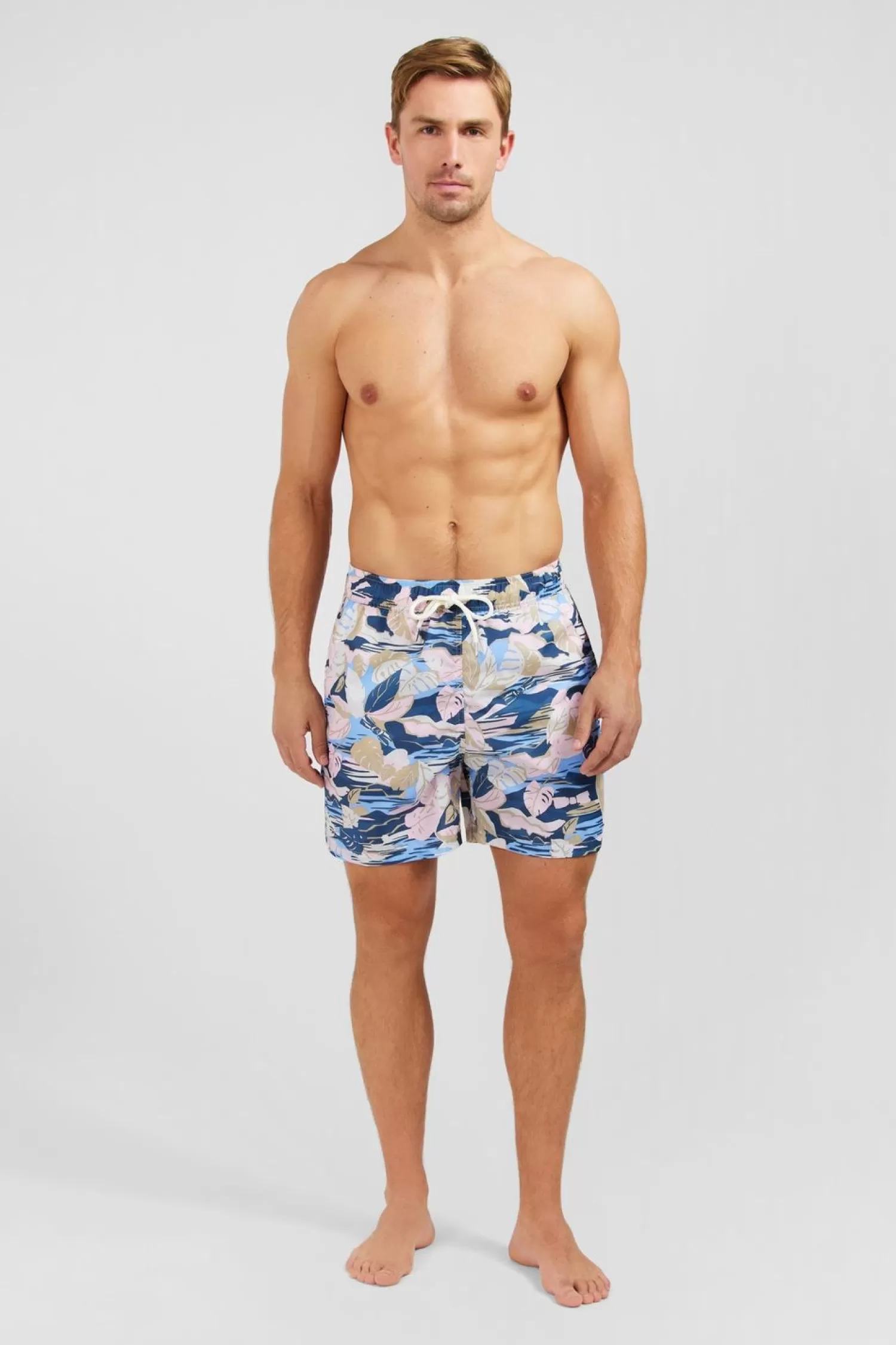 Eden Park Short De Bain Rose Imprime Exclusif Tropical-Homme Maillots De Bain