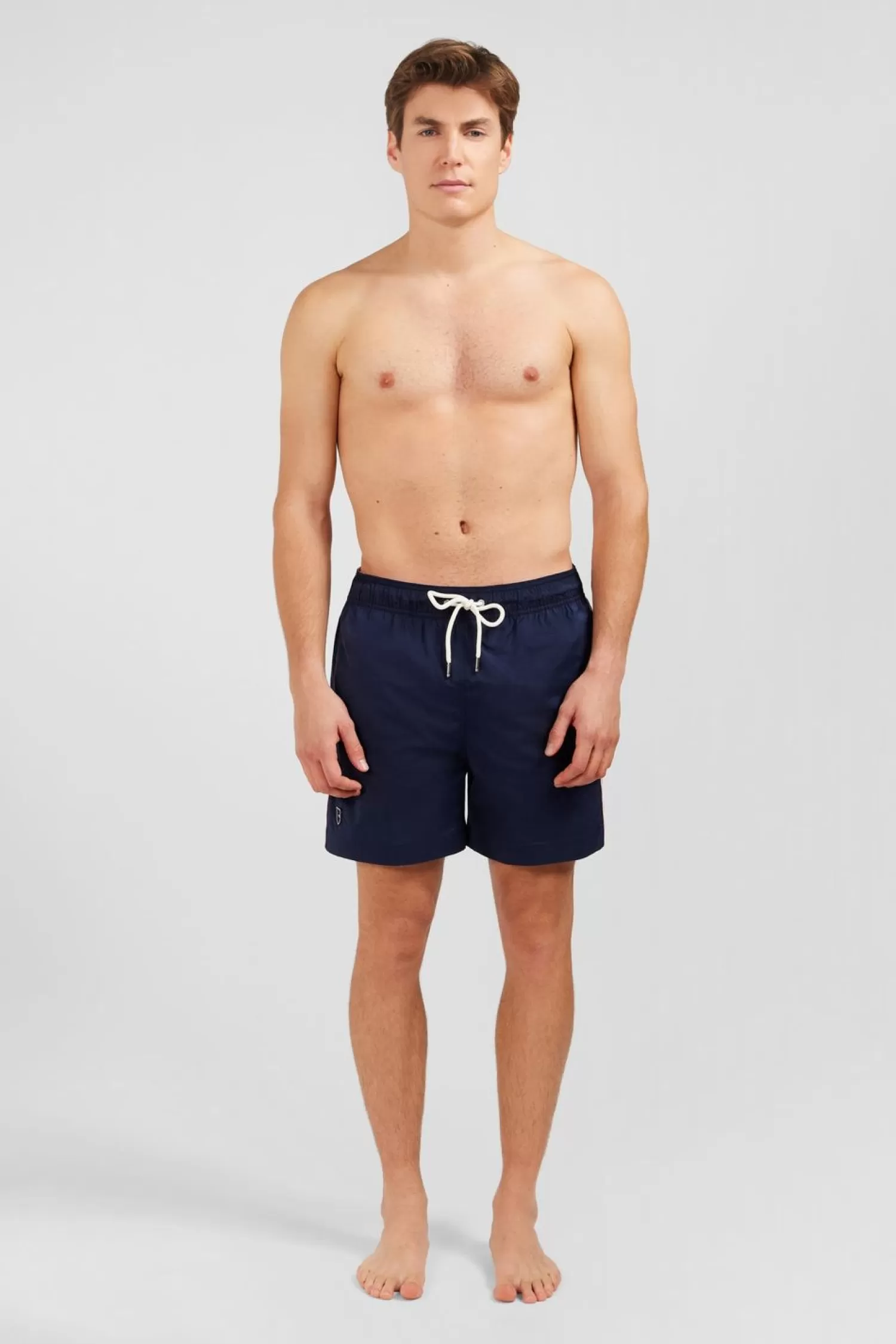 Eden Park Short De Bain Uni Detail Bandes Tricolores-Homme Maillots De Bain