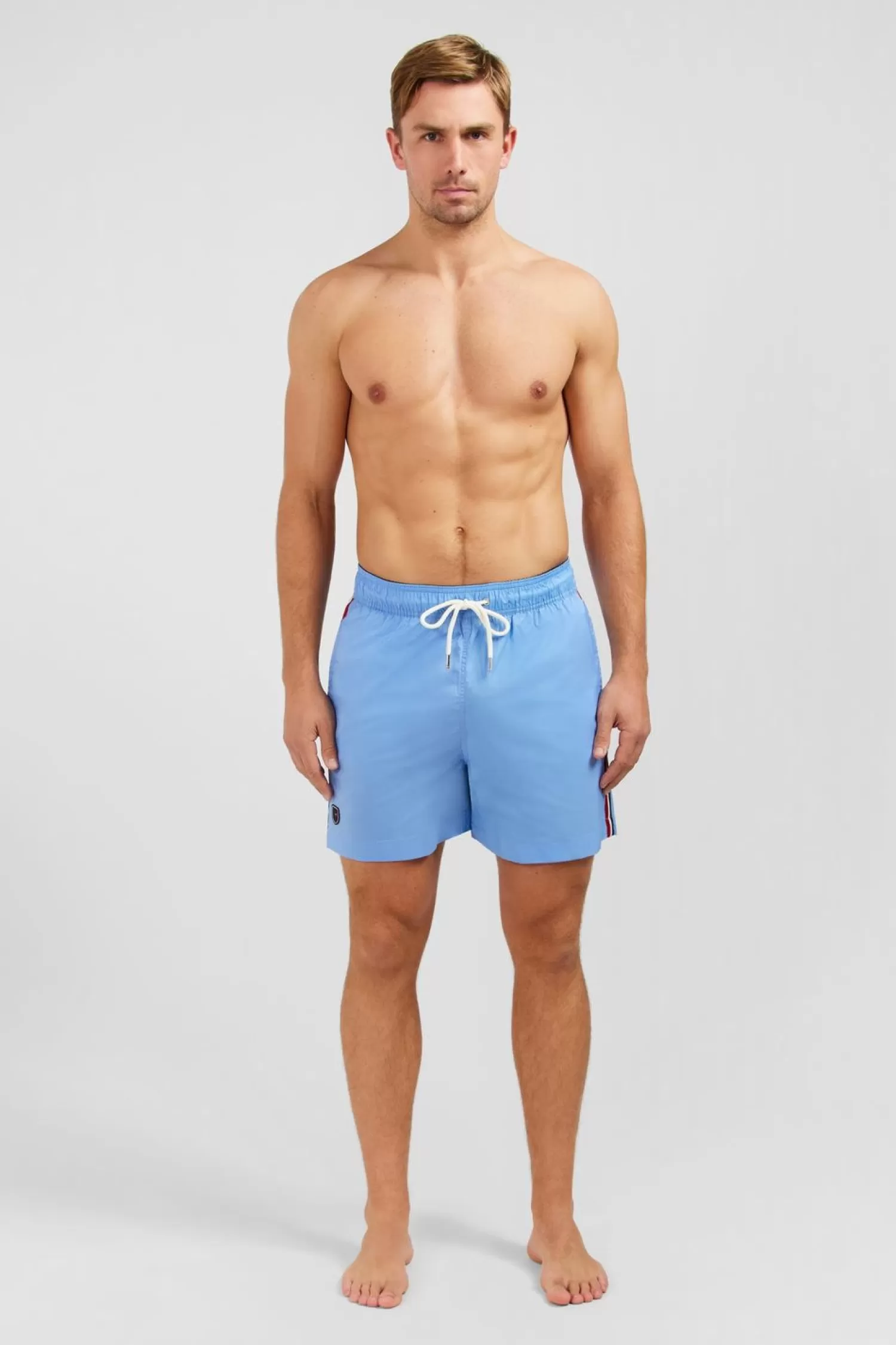 Eden Park Short De Bain Uni Detail Bandes Tricolores-Homme Maillots De Bain