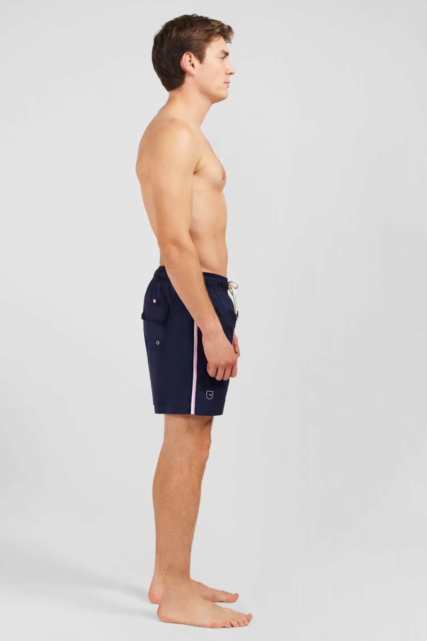 Eden Park Short De Bain Uni Detail Bandes Tricolores-Homme Maillots De Bain