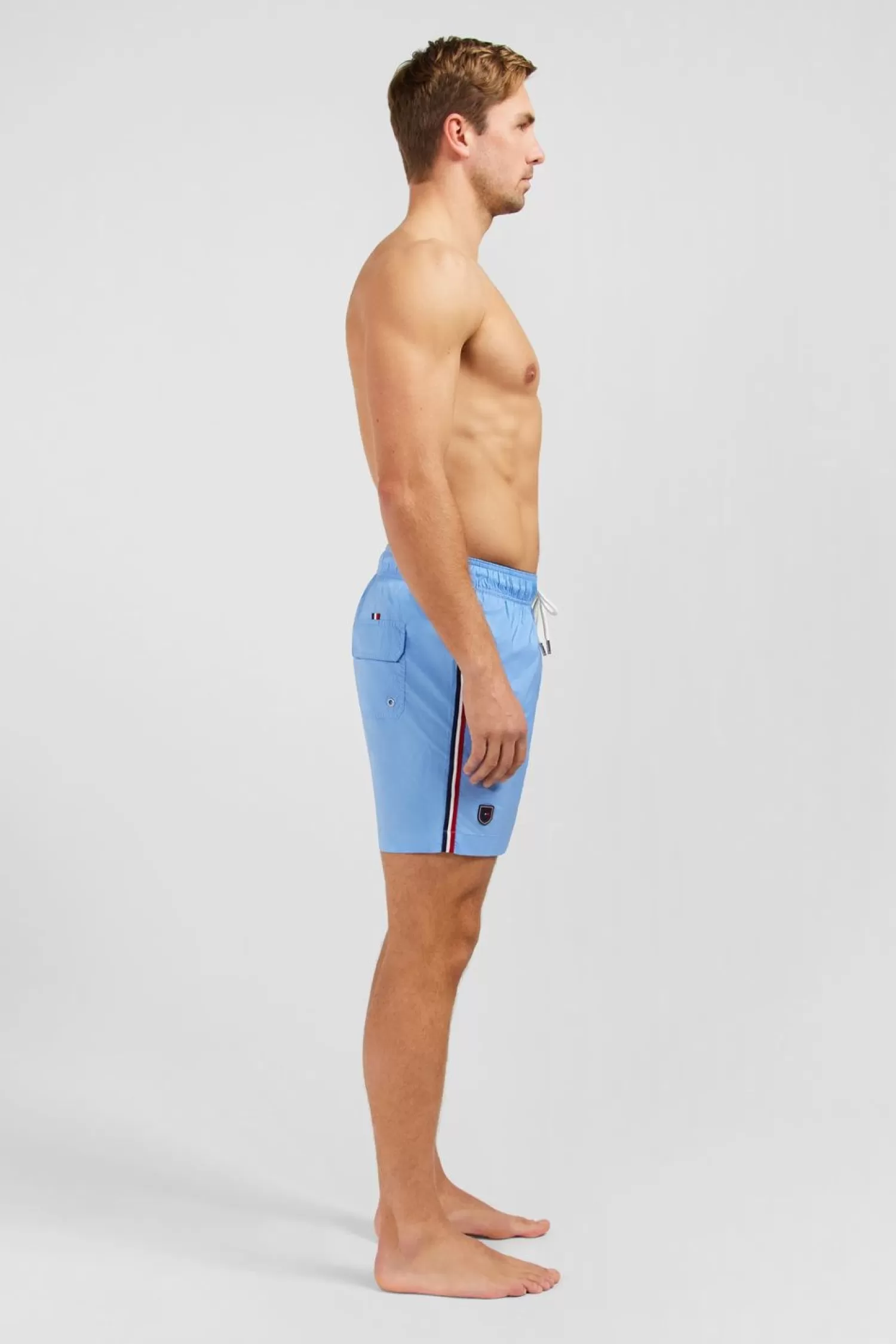 Eden Park Short De Bain Uni Detail Bandes Tricolores-Homme Maillots De Bain