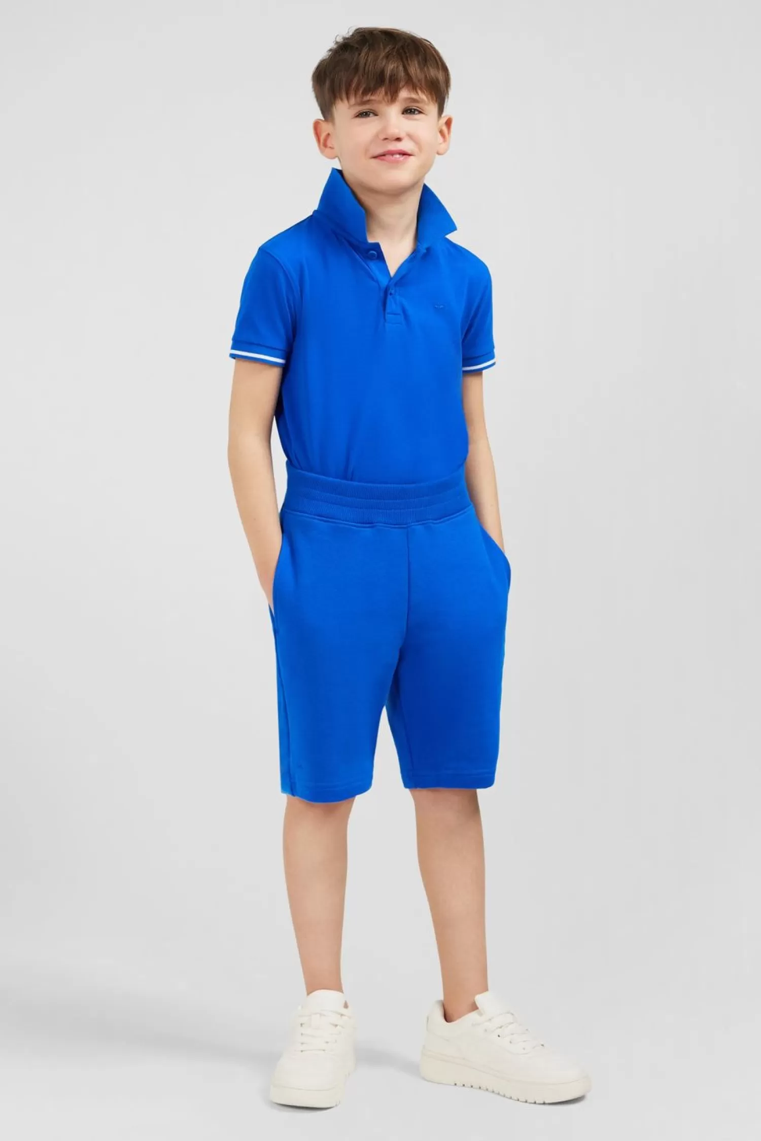 Eden Park Short En Molleton Bleu Coupe Regular-Enfant Enfant