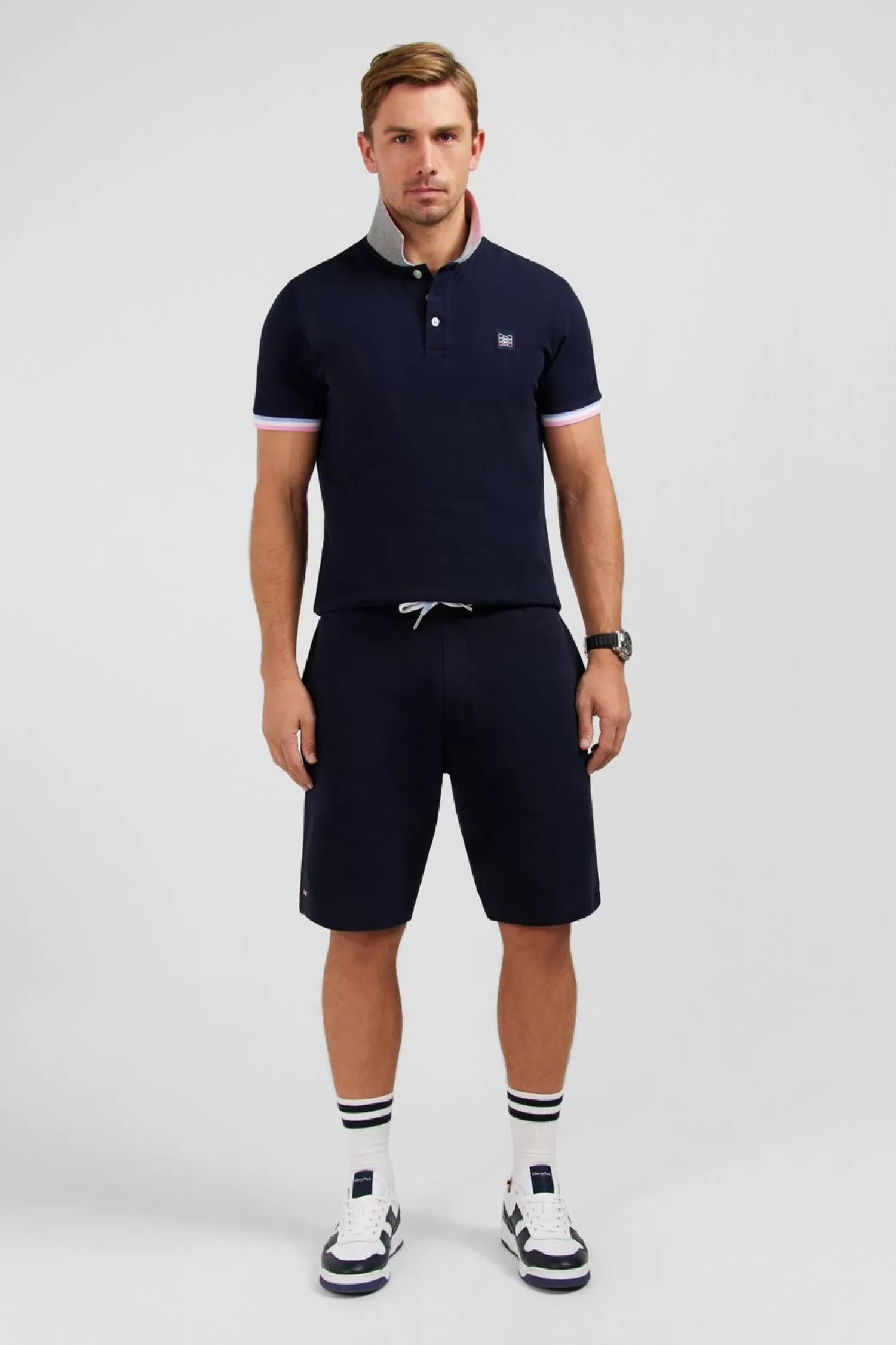 Eden Park Short En Molleton Bleu Marine-Homme Shorts Et Bermudas