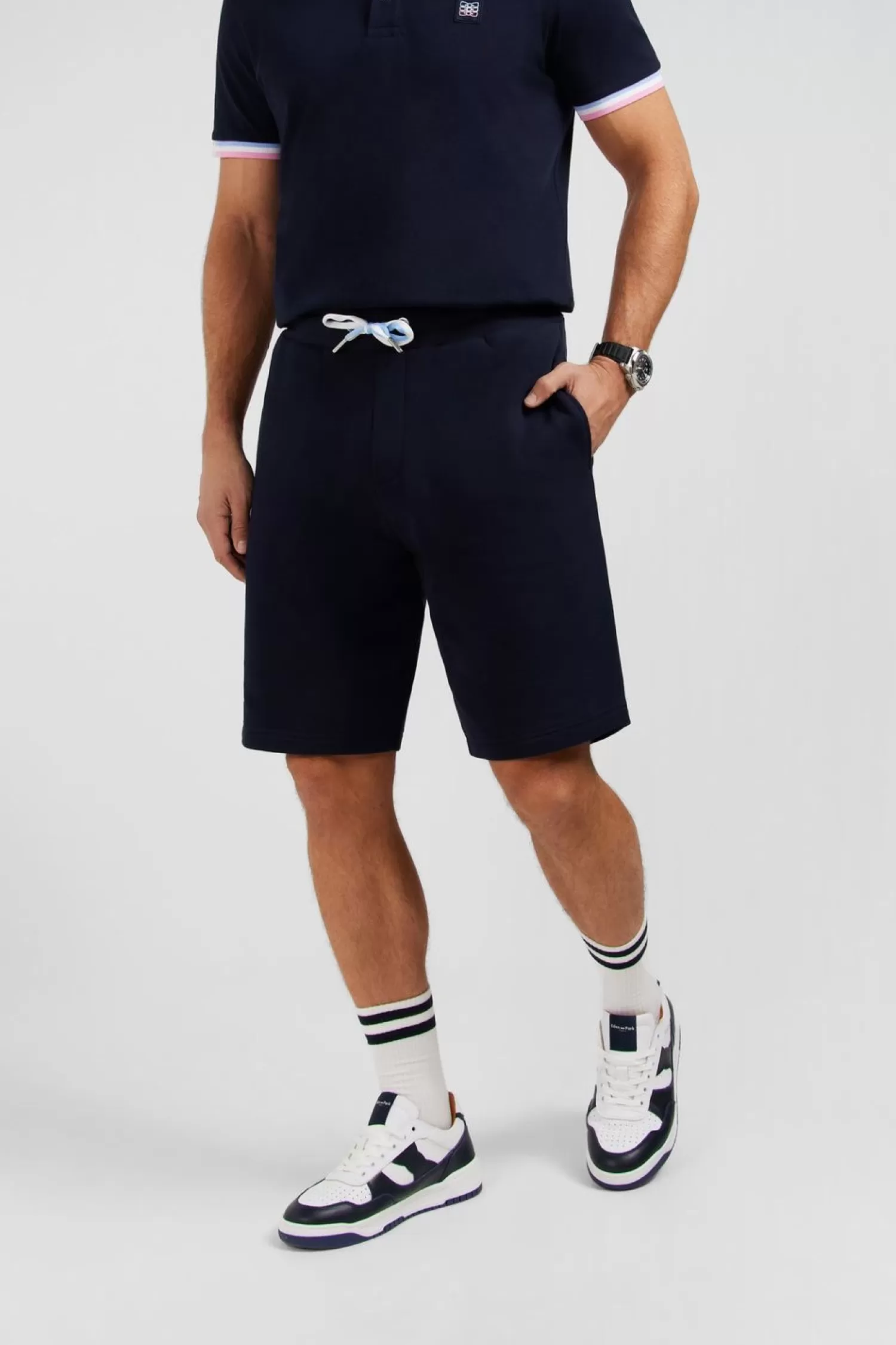 Eden Park Short En Molleton Bleu Marine-Homme Shorts Et Bermudas