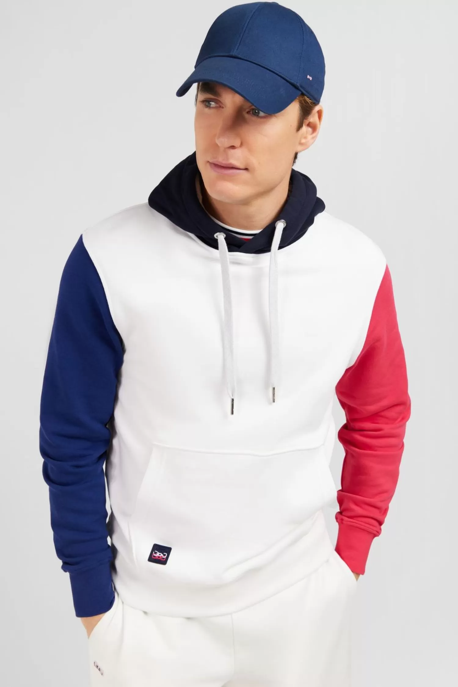 Eden Park Sweat A Capuche Colorblock Blanc-Homme Sweats