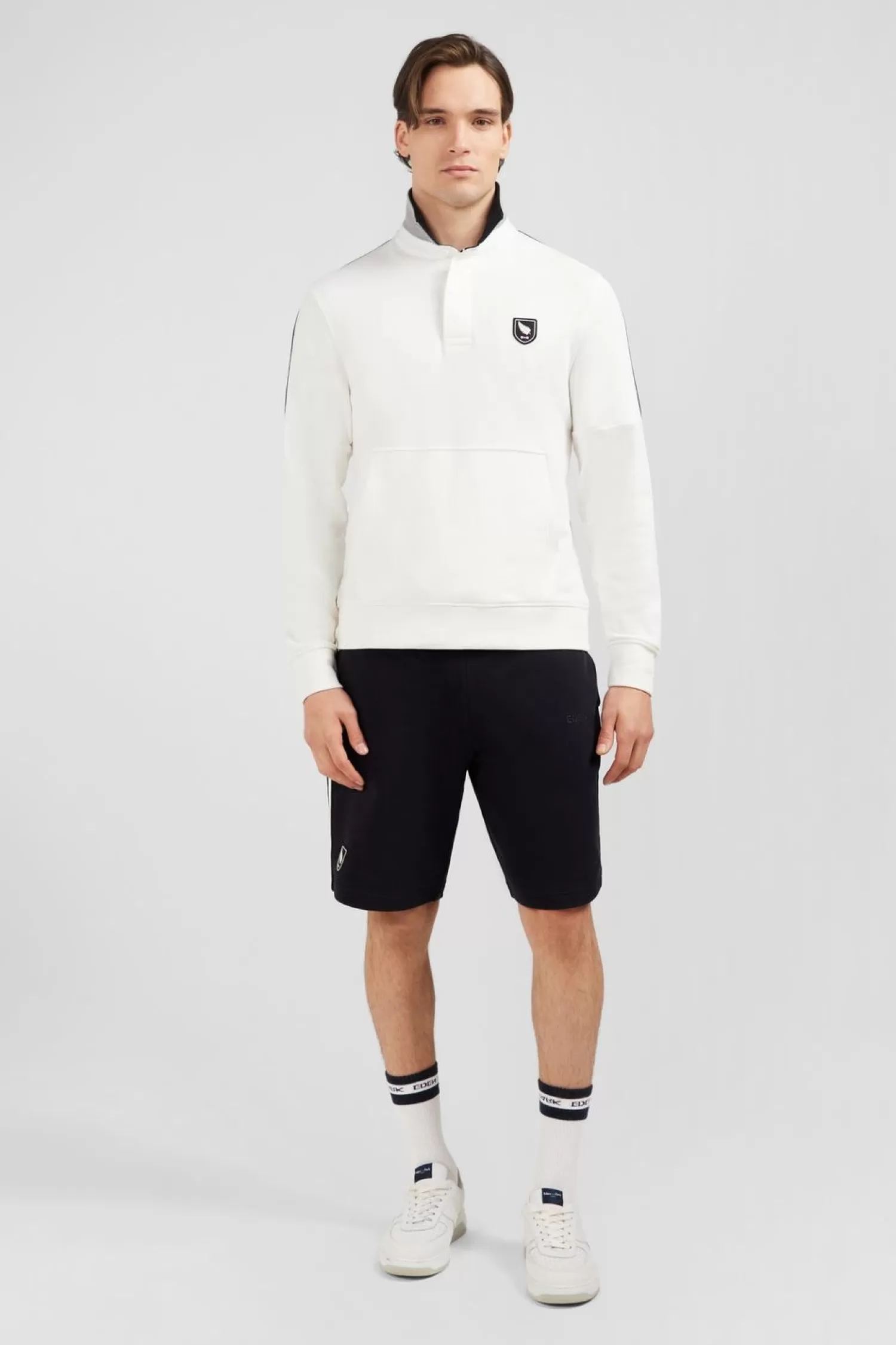 Eden Park Sweat Blanc A Details Nouvelle Zelande-Homme Maillots De Rugby