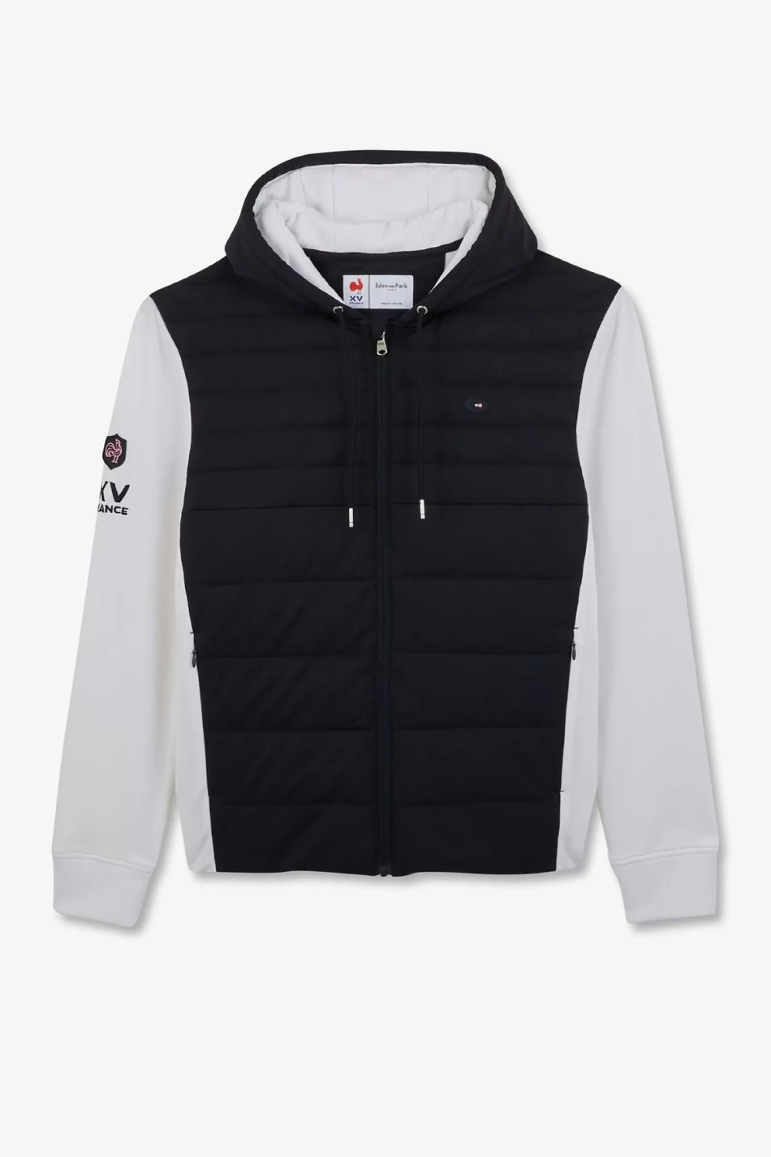 Eden Park Sweat Blanc Zippe Colorblock Bimatiere Xv De France-Homme Sweats