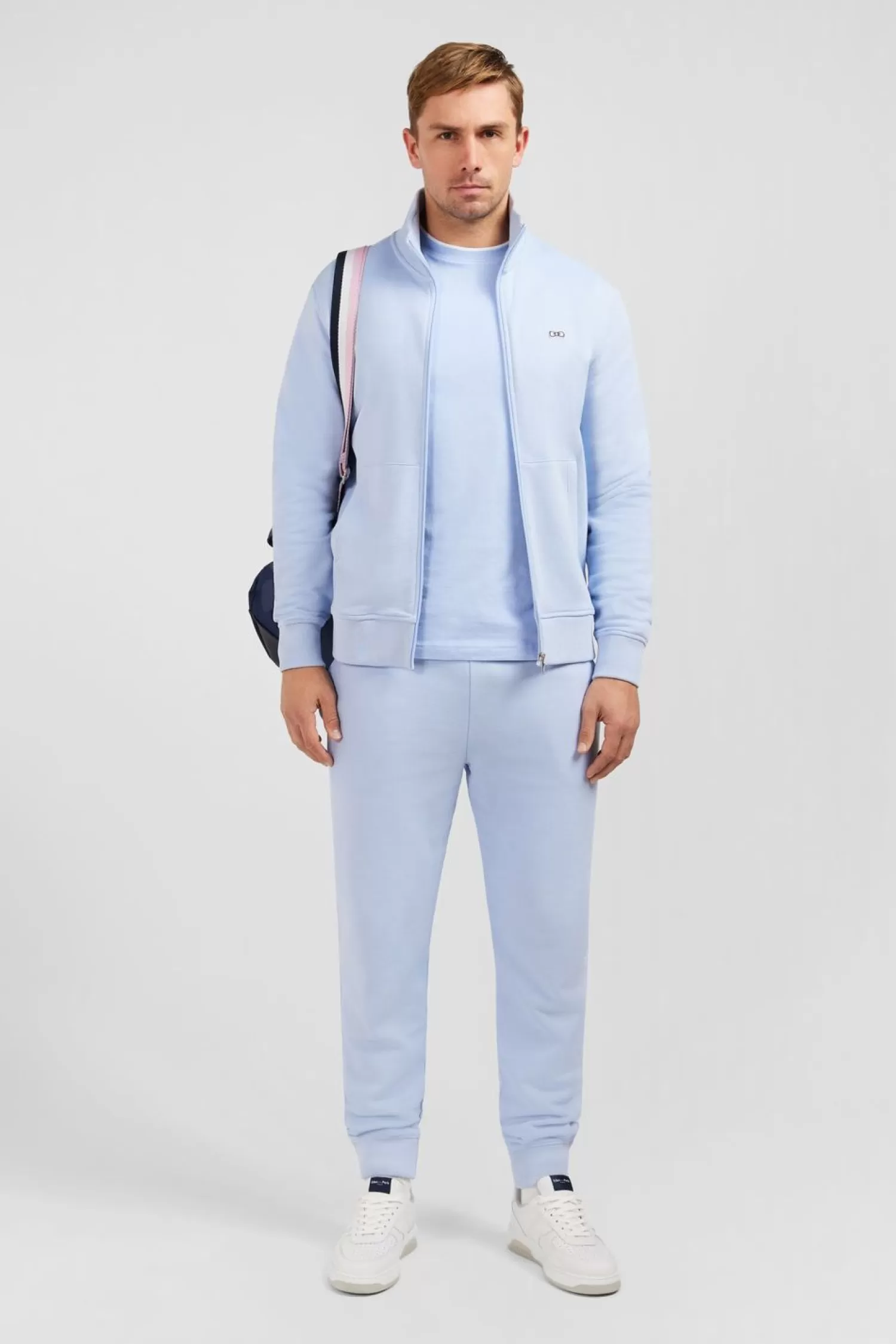 Eden Park Sweat Bleu Clair Zippe A Col Montant-Homme Sweats