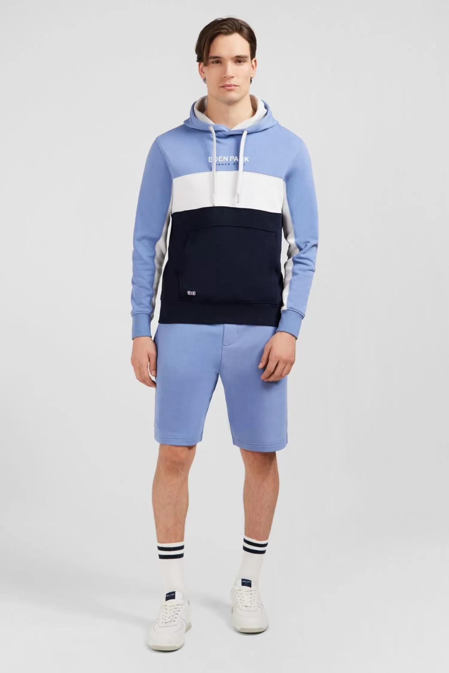 Eden Park Sweat Bleu Colorblock A Capuche-Homme Sweats