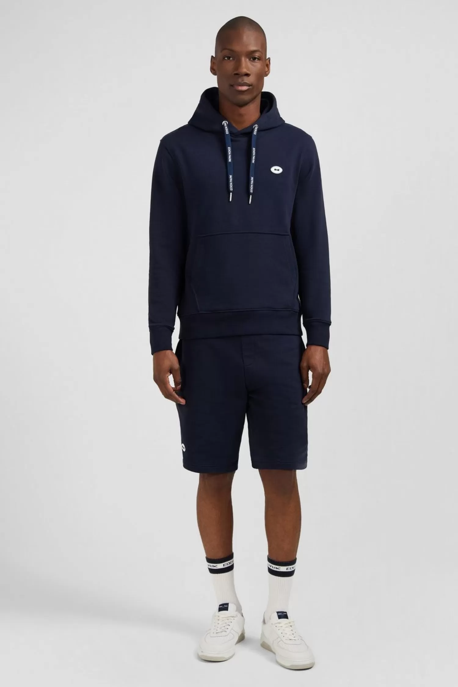 Eden Park Sweat Bleu Fonce Uni A Capuche-Homme Sweats