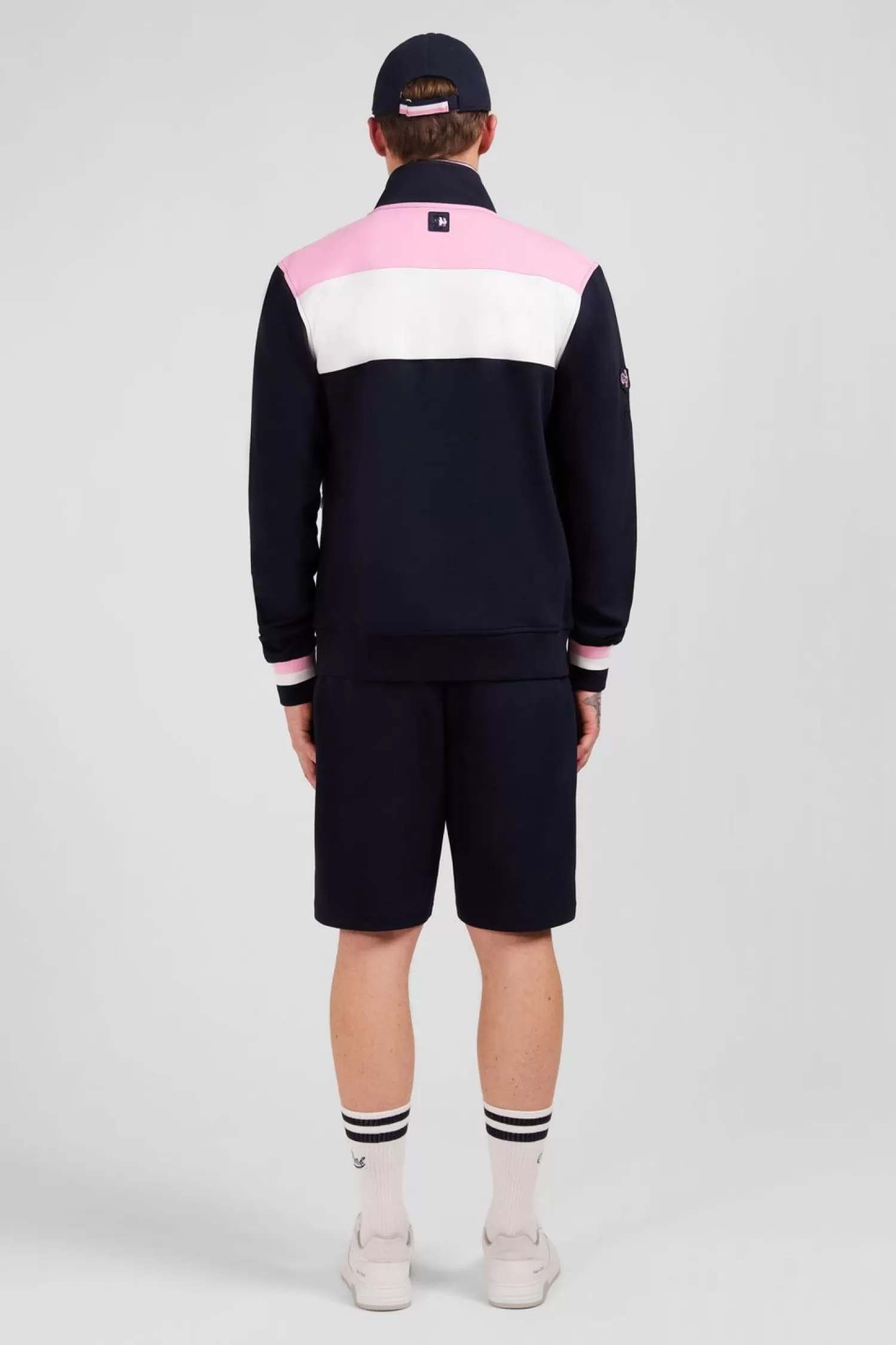 Eden Park Sweat Bleu Fonce Zippe Colorblock-Homme Sweats