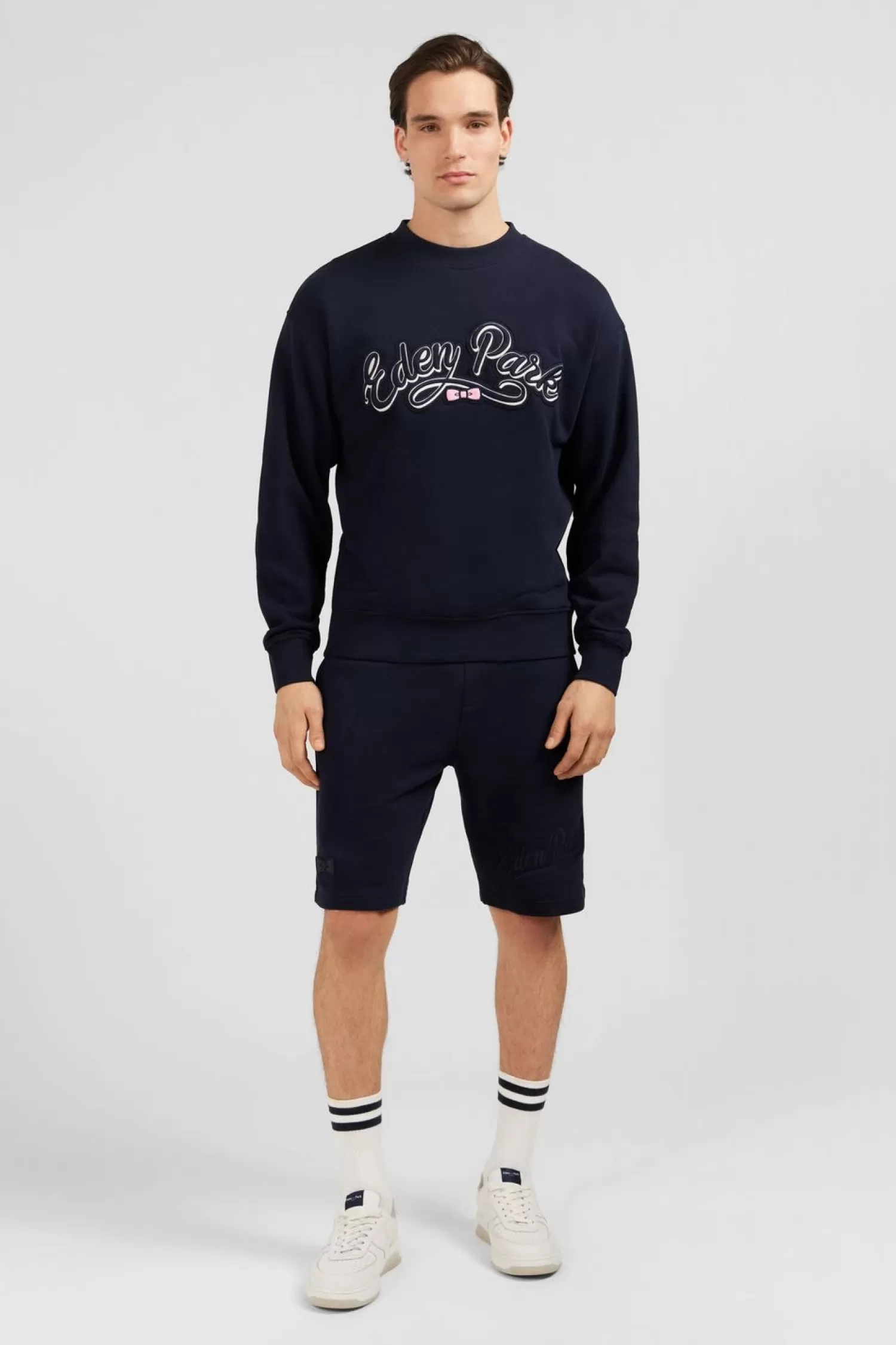 Eden Park Sweat Bleu Marine A Broderie -Homme Sweats