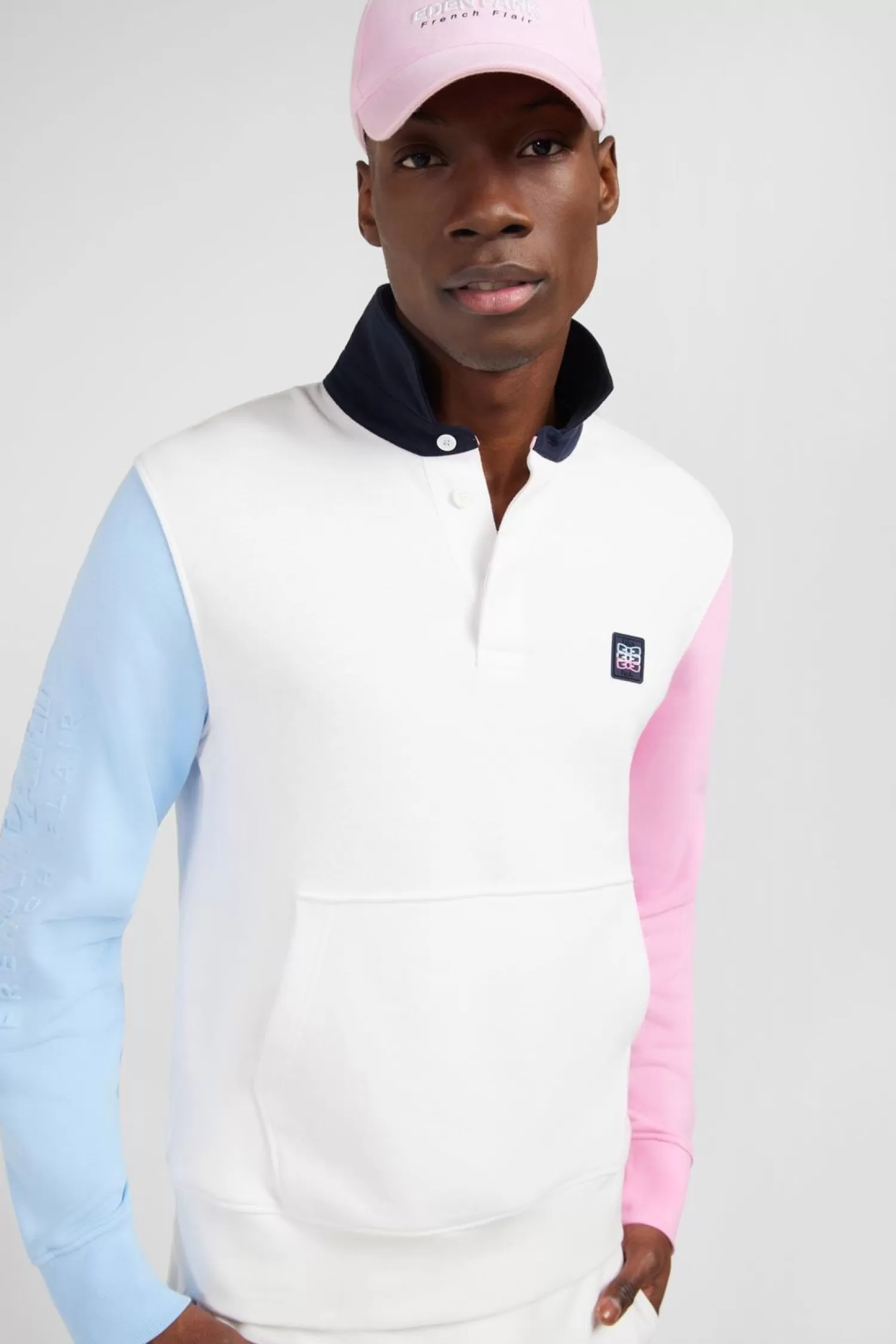 Eden Park Sweat Colorblock A Col Maillot-Homme Maillots De Rugby