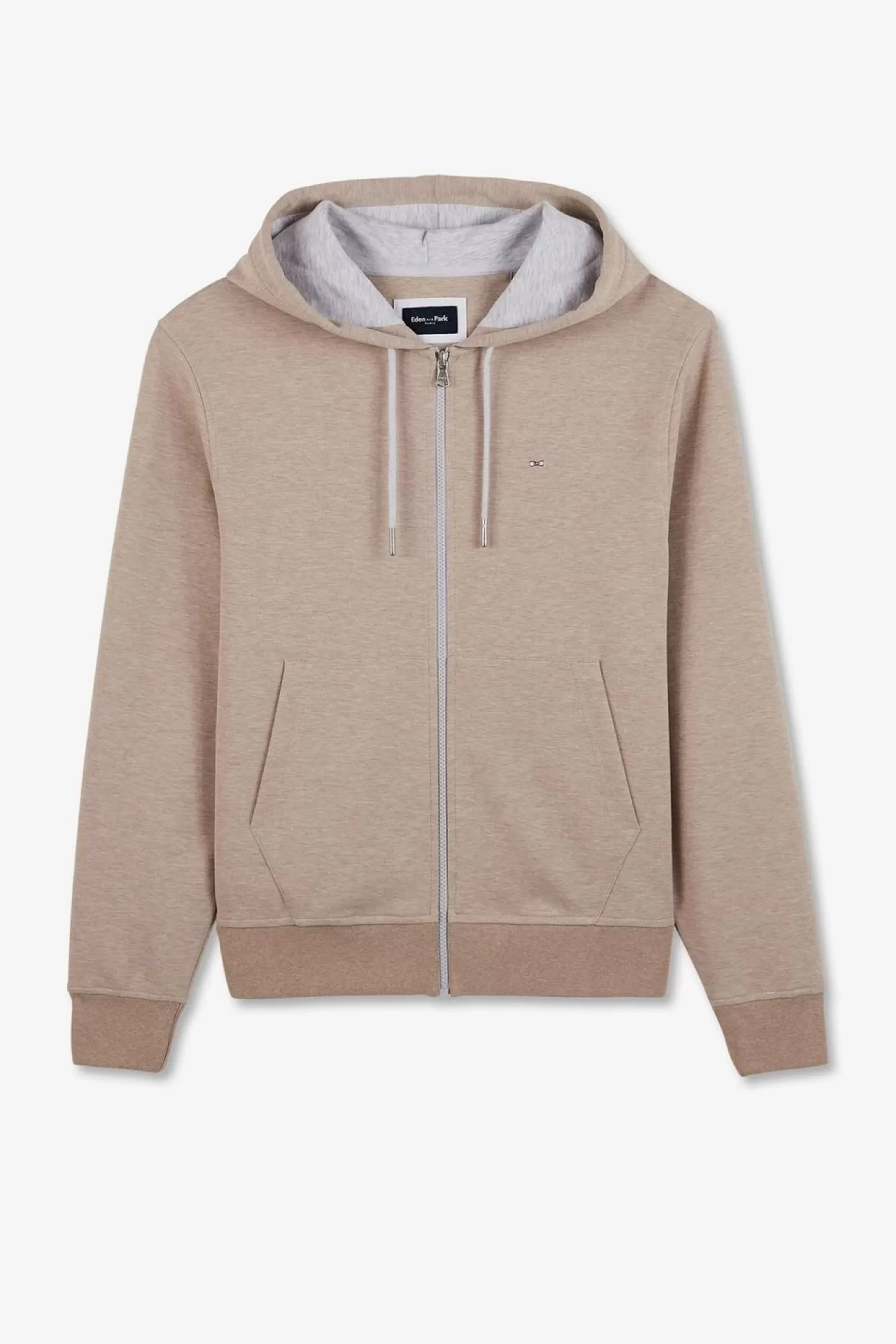 Eden Park Sweat Zippe A Capuche Beige-Homme Sweats