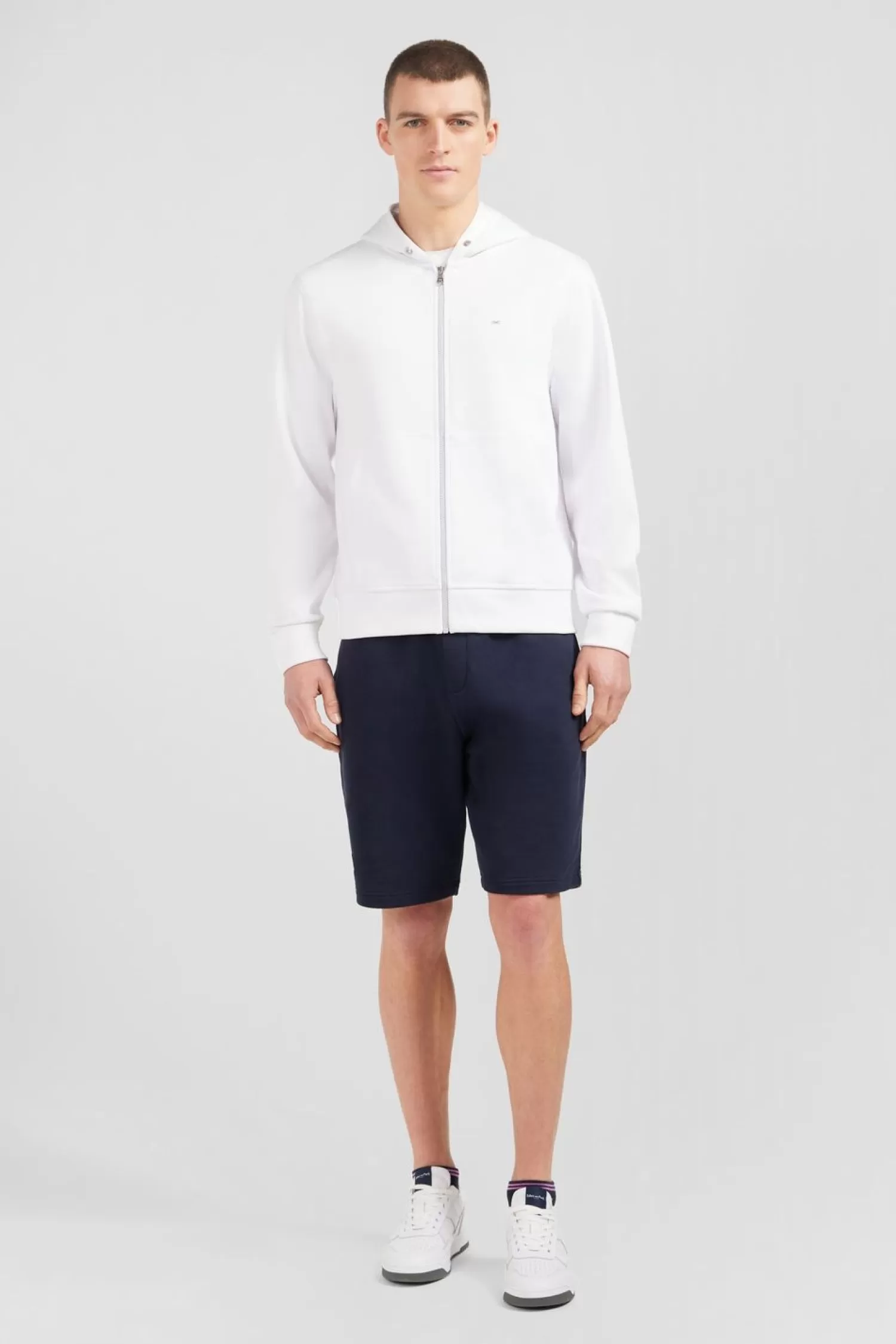 Eden Park Sweat Zippe A Capuche Blanc-Homme Sweats