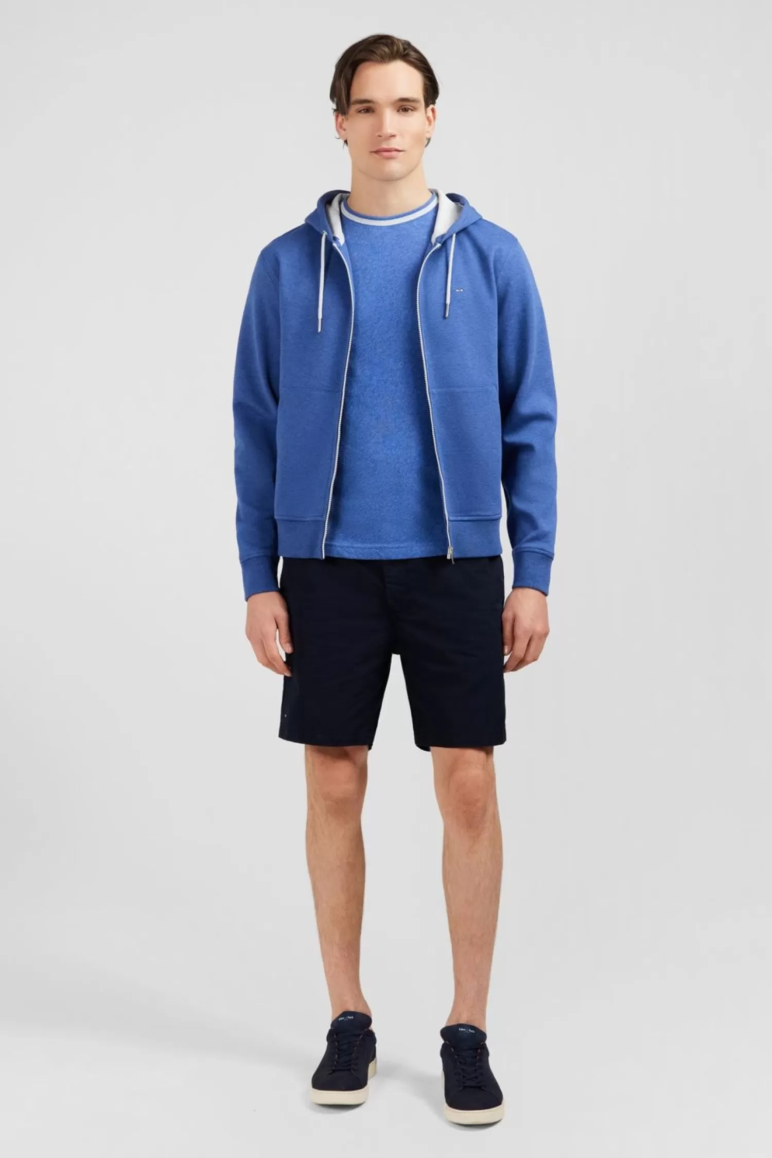 Eden Park Sweat Zippe Bleu A Capuche-Homme Sweats