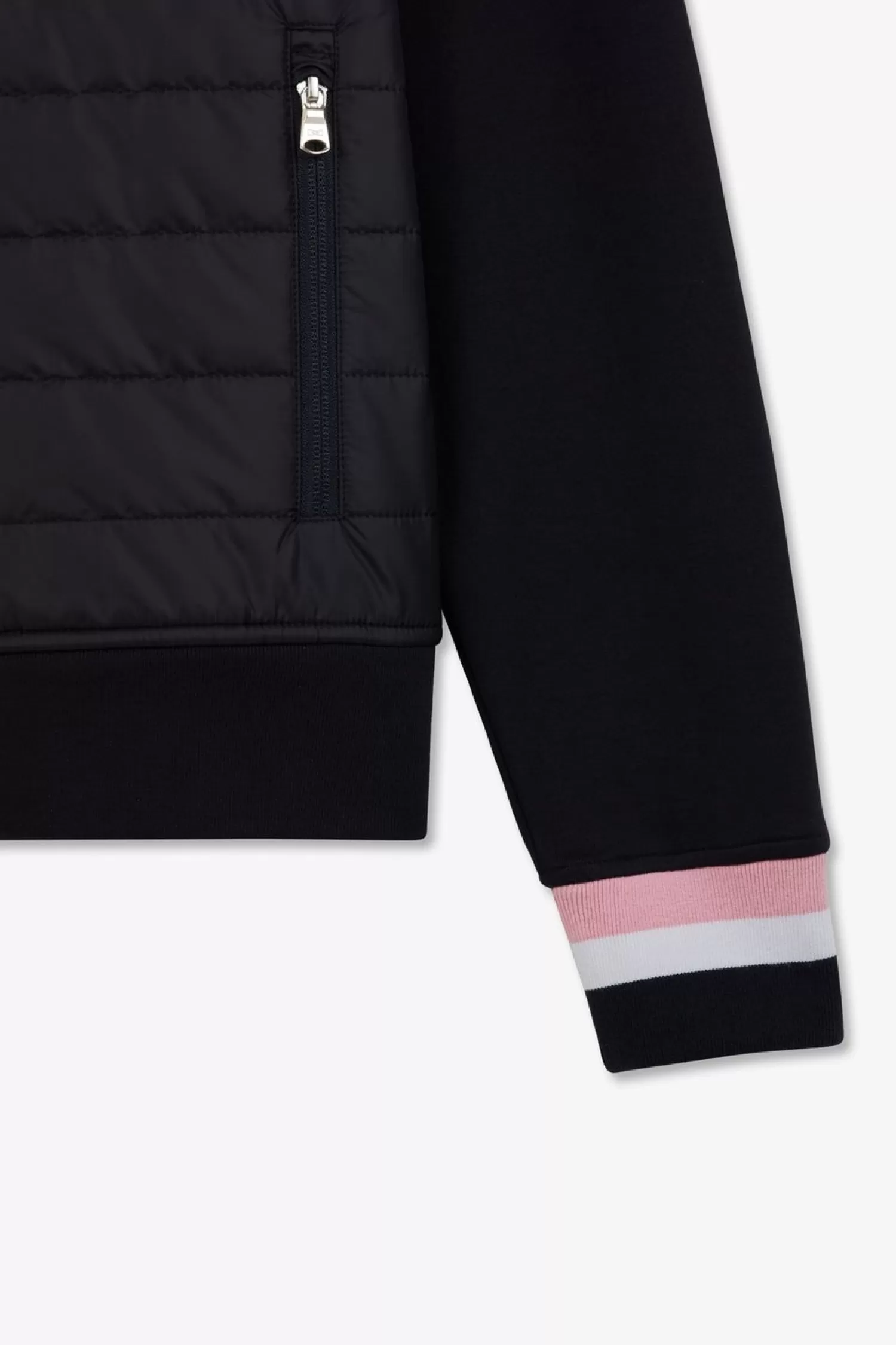 Eden Park Sweat Zippe Bleu Fonce A Capuche Tricolore-Homme Sweats
