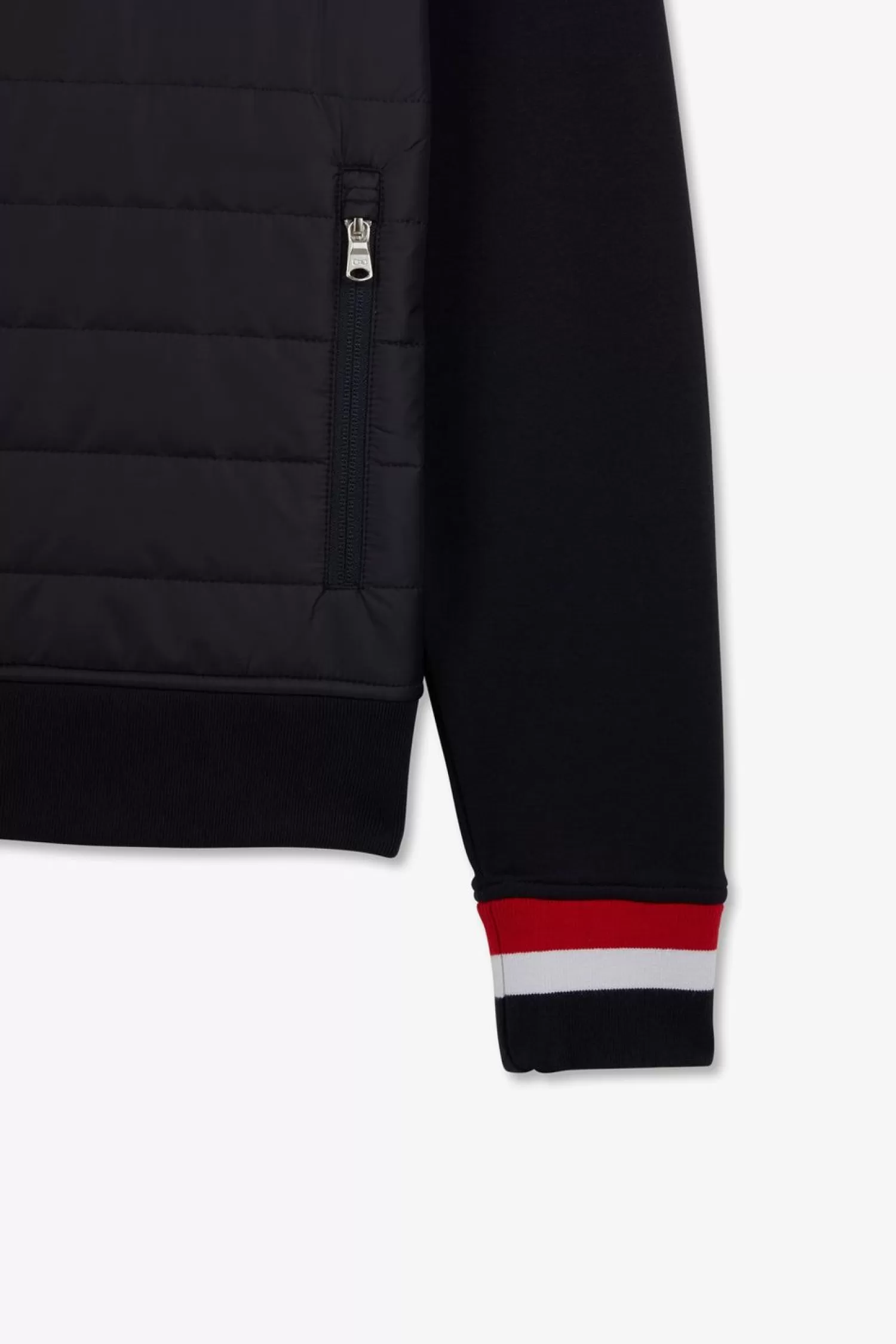 Eden Park Sweat Zippe Bleu Fonce A Capuche Tricolore-Homme Sweats