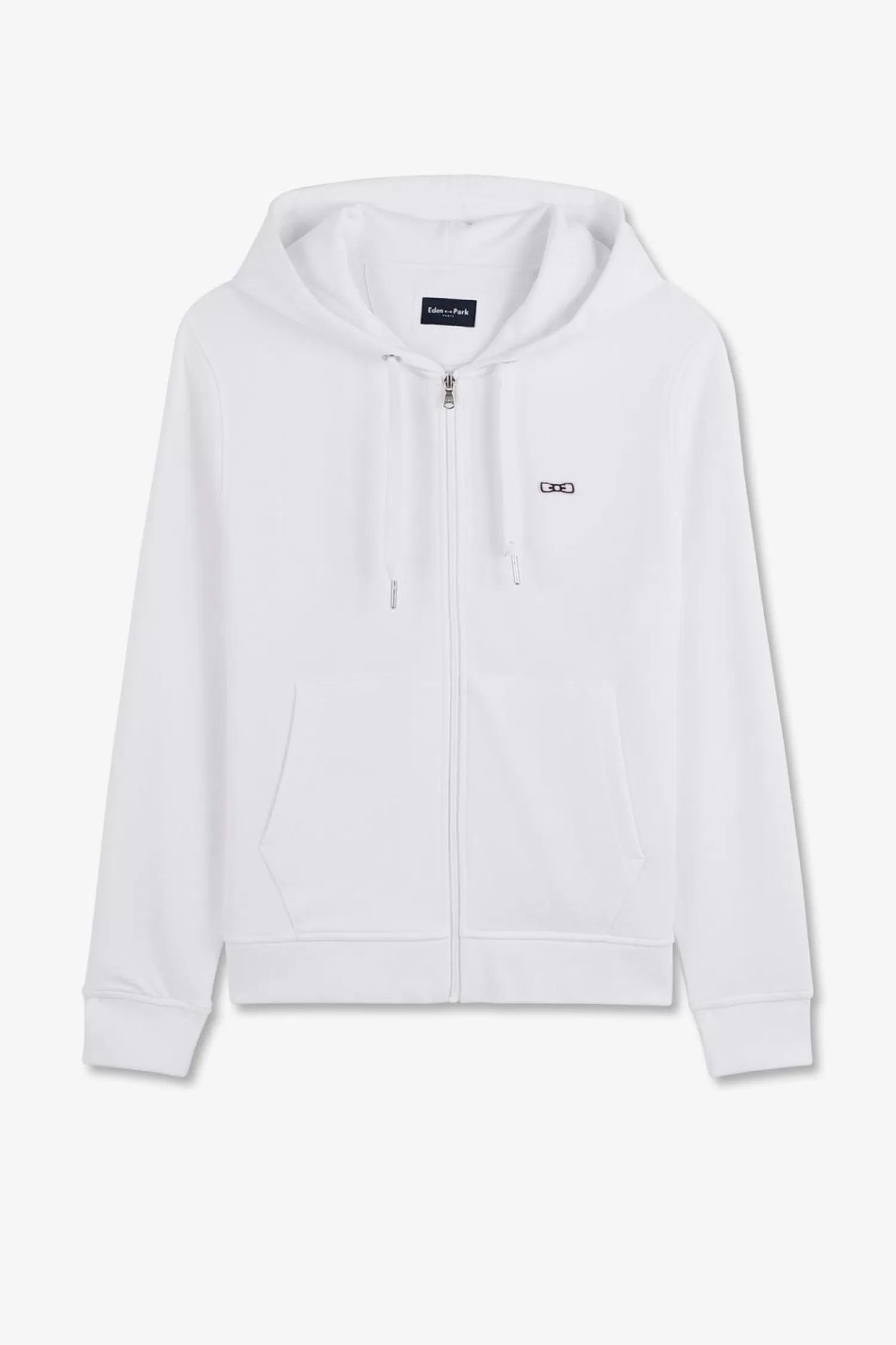 Eden Park Sweatshirt A Capuche En Molleton Blanc Embleme Noeud Papillon-Homme Sweats