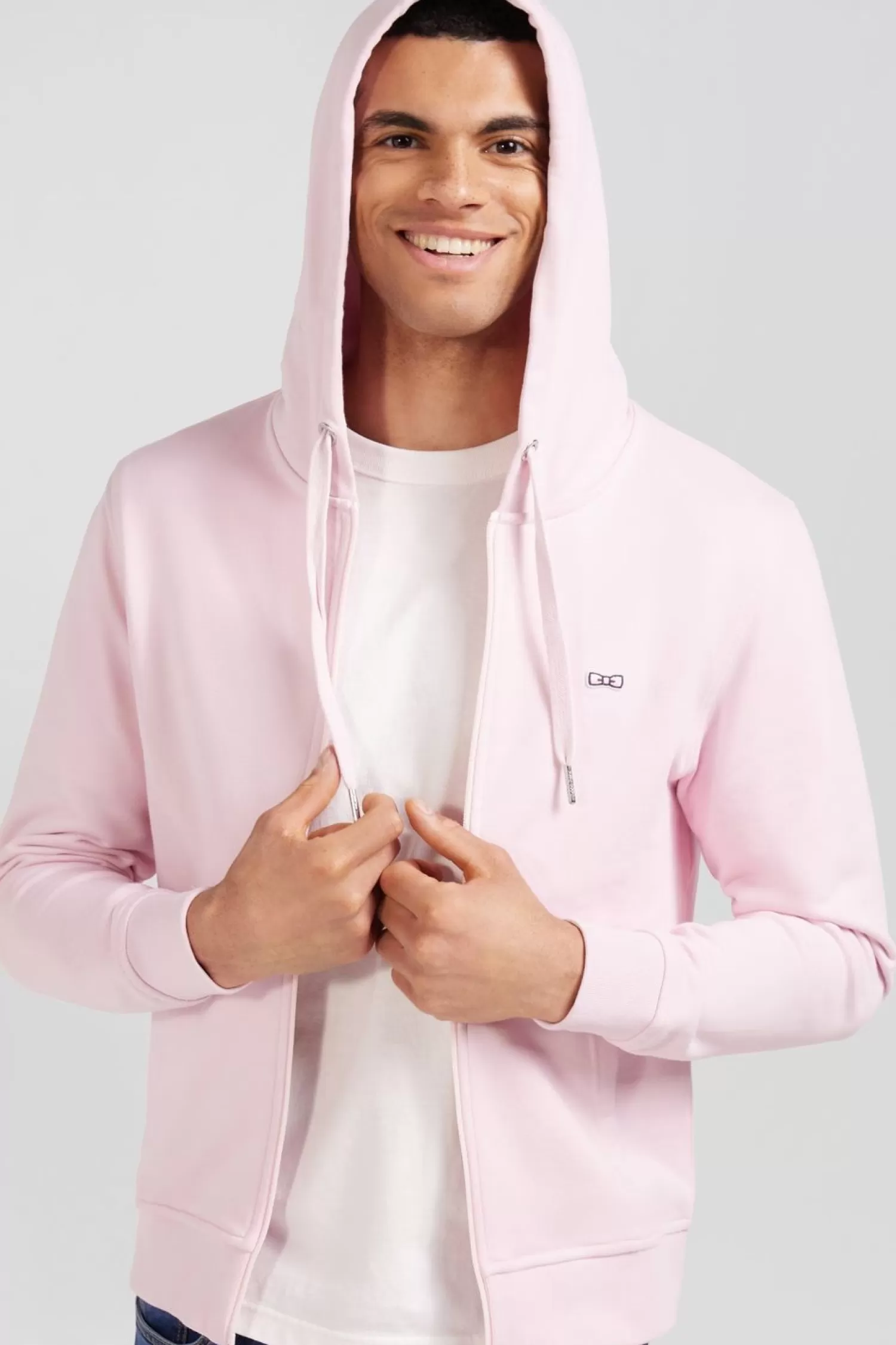 Eden Park Sweatshirt A Capuche En Molleton Rose Embleme Noeud Papillon-Homme Sweats