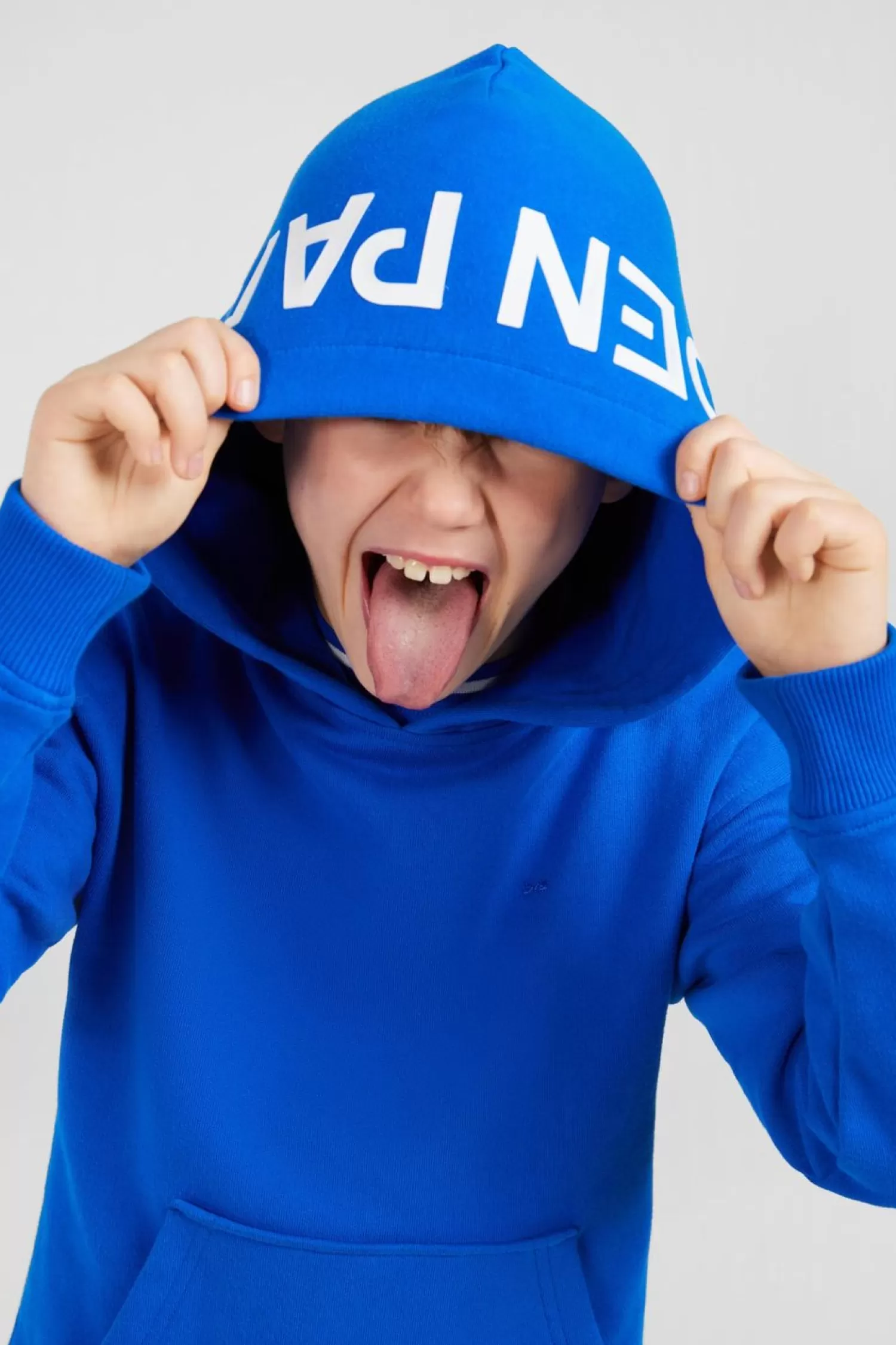 Eden Park Sweatshirt A Capuche Serigraphiee Bleu En Molleton-Enfant Enfant