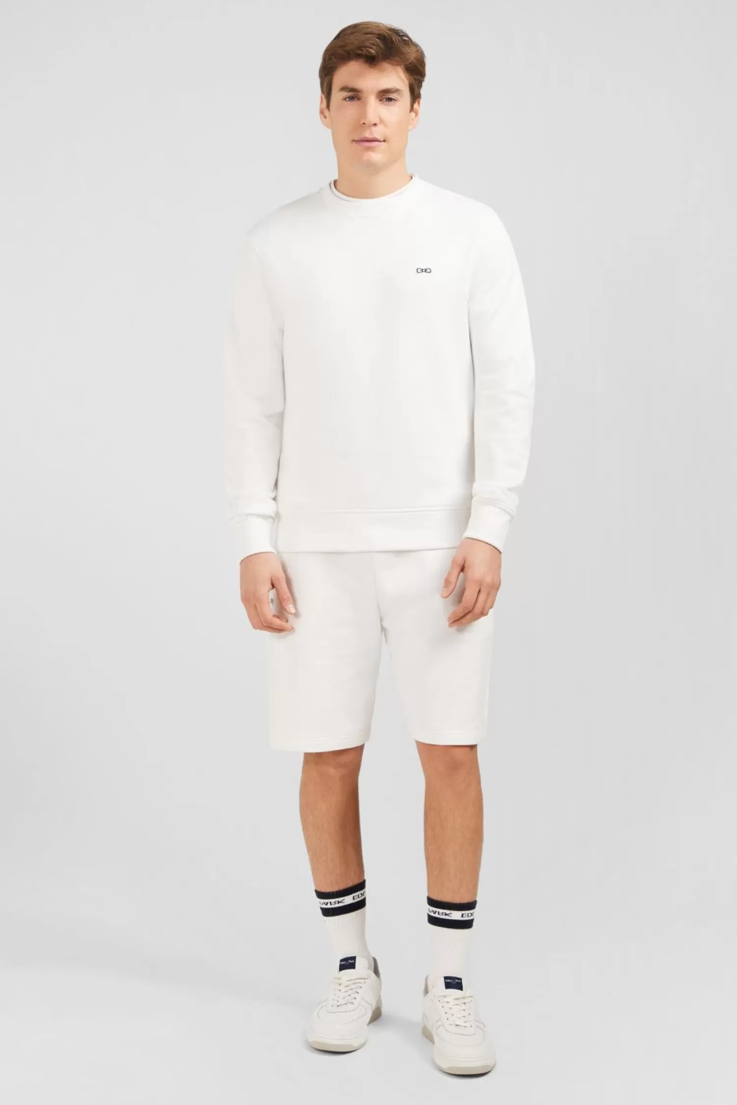 Eden Park Sweatshirt A Col Rond En Molleton Blanc Embleme Noeud Papillon-Homme Sweats