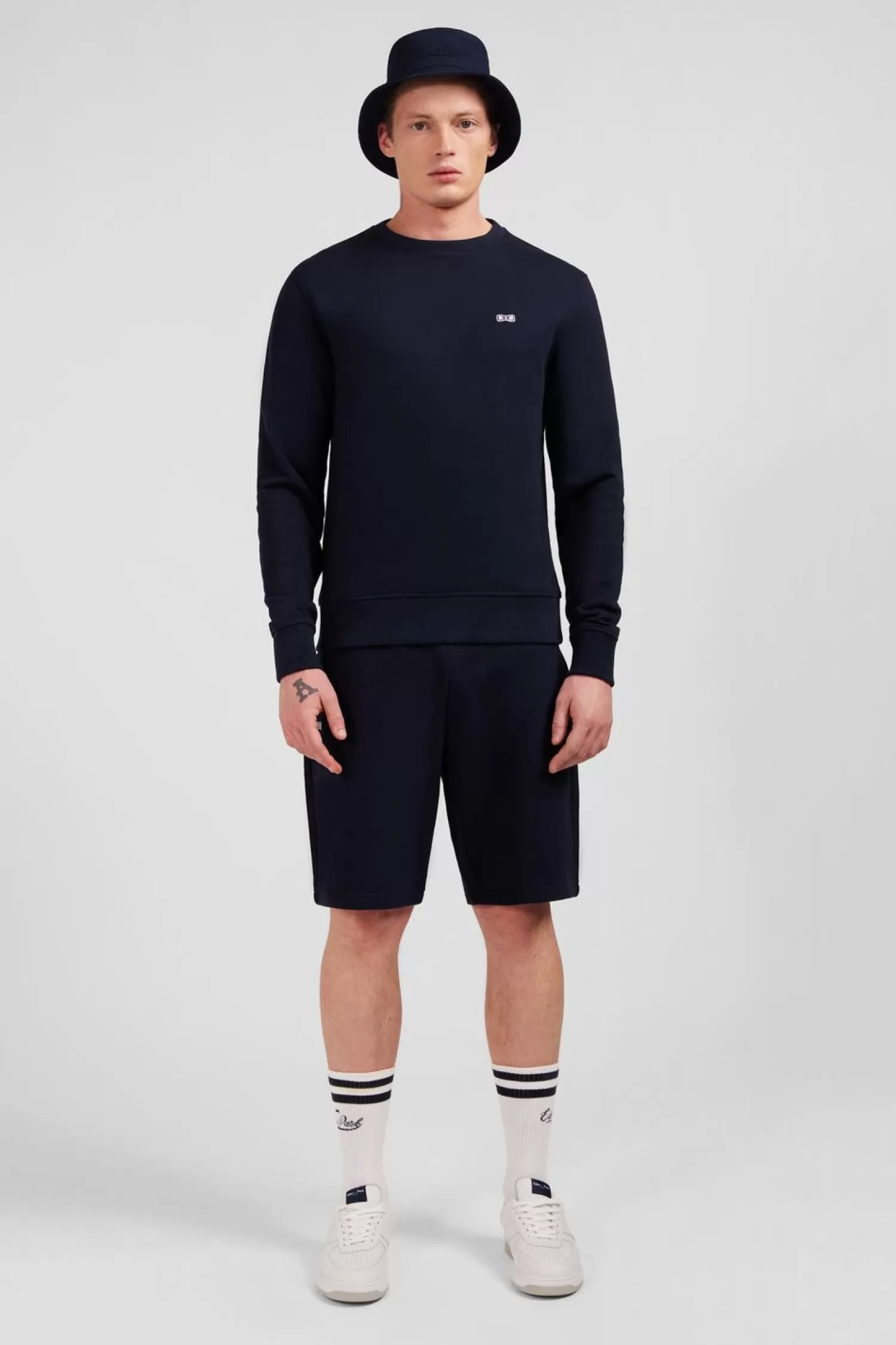 Eden Park Sweatshirt A Col Rond En Molleton Marine Embleme Noeud Papillon-Homme Sweats
