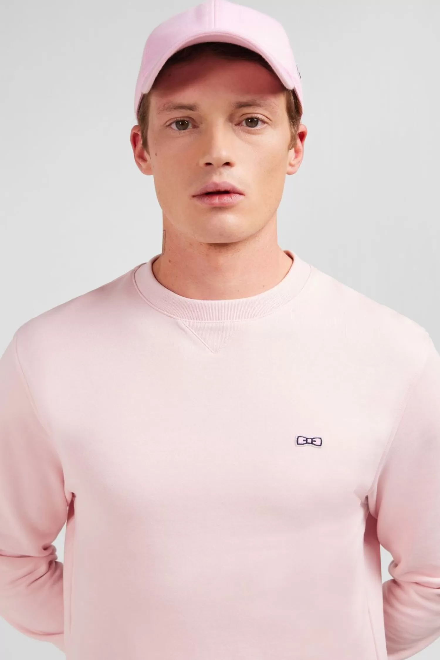 Eden Park Sweatshirt A Col Rond En Molleton Rose Embleme Noeud Papillon-Homme Sweats