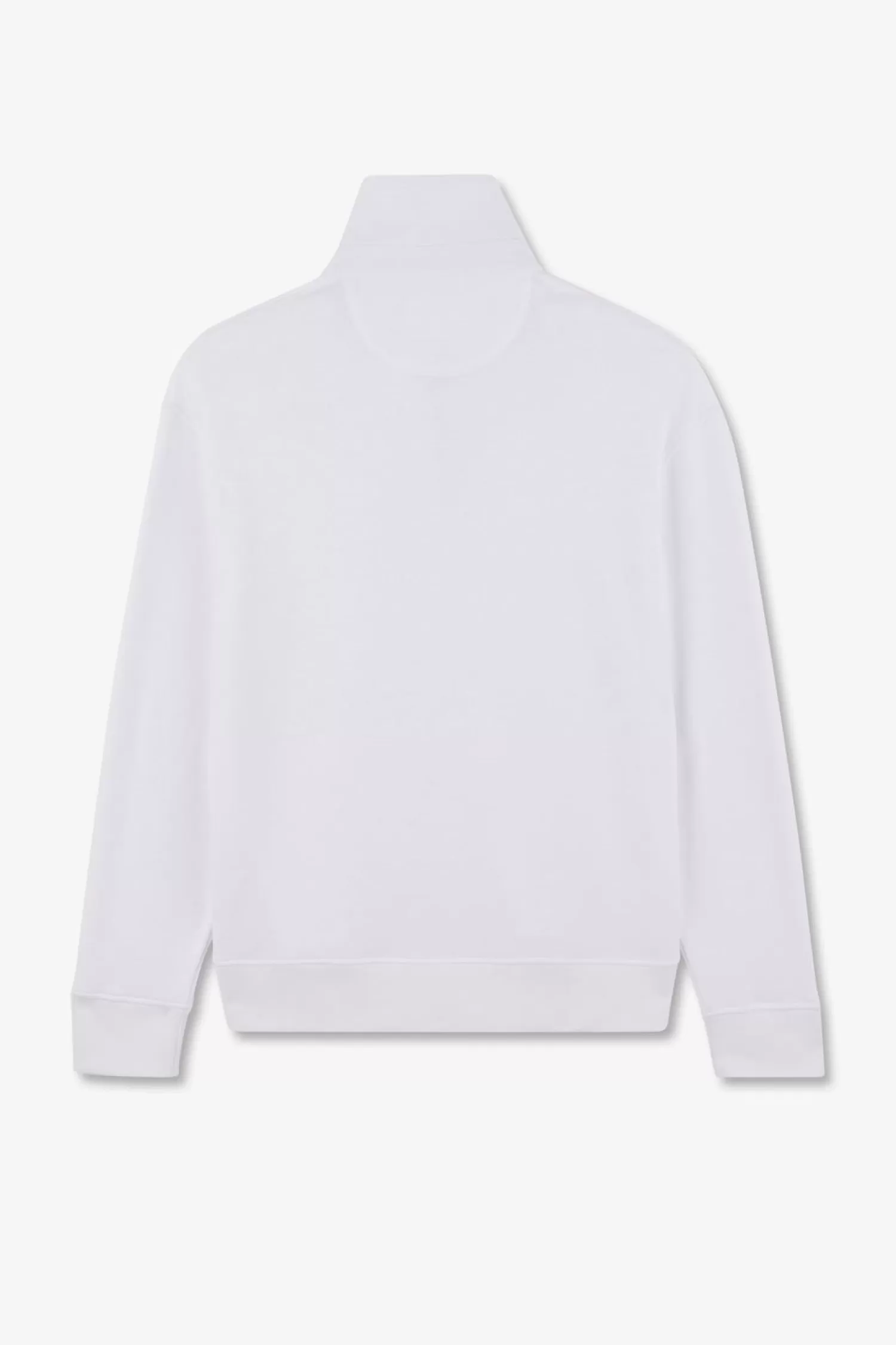 Eden Park Sweatshirt Blanc Col Polo En Coton-Femme Sweats