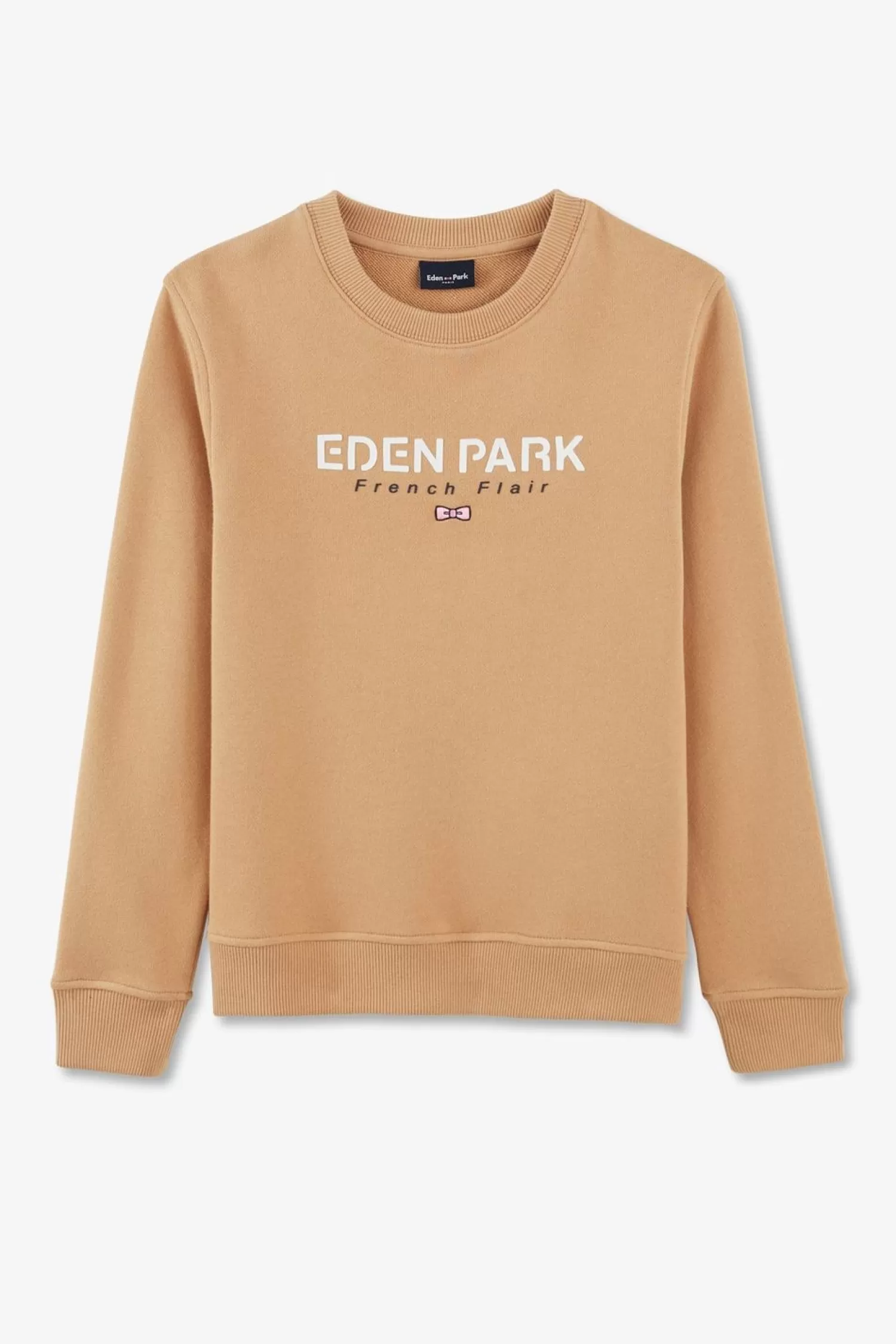 Eden Park Sweatshirt Col Rond French Flair Beige En Molleton Coton-Enfant Enfant