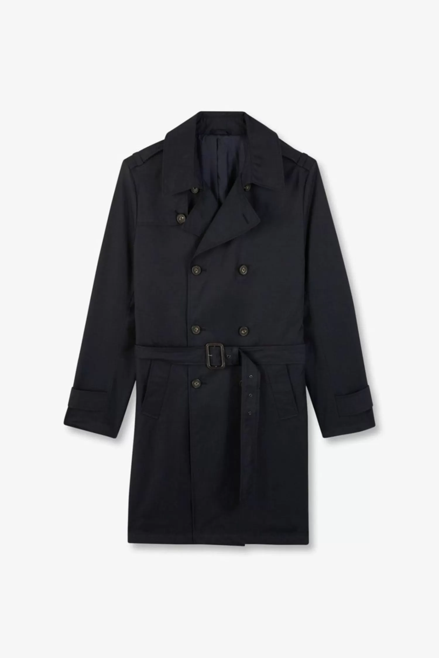 Eden Park Trench Coat Deperlant Bleu Marine-Homme Manteaux Et Vestes